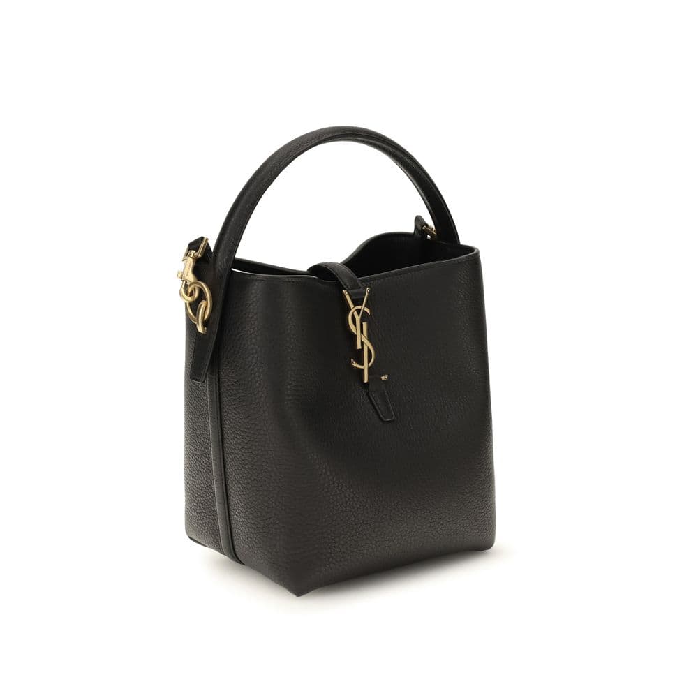 Black Calf Leather Bos Taurus Backet Bag - 2
