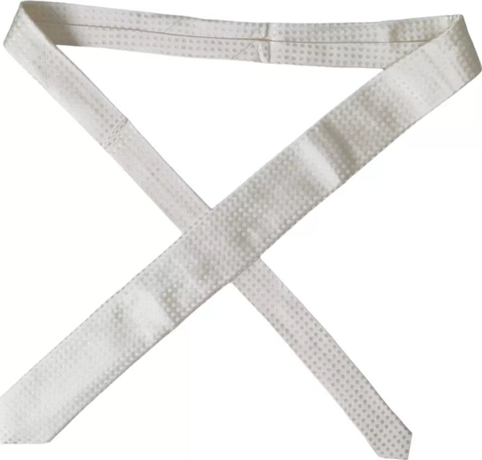 White Dotted Silk Classic Adjustable Men Tie - 3