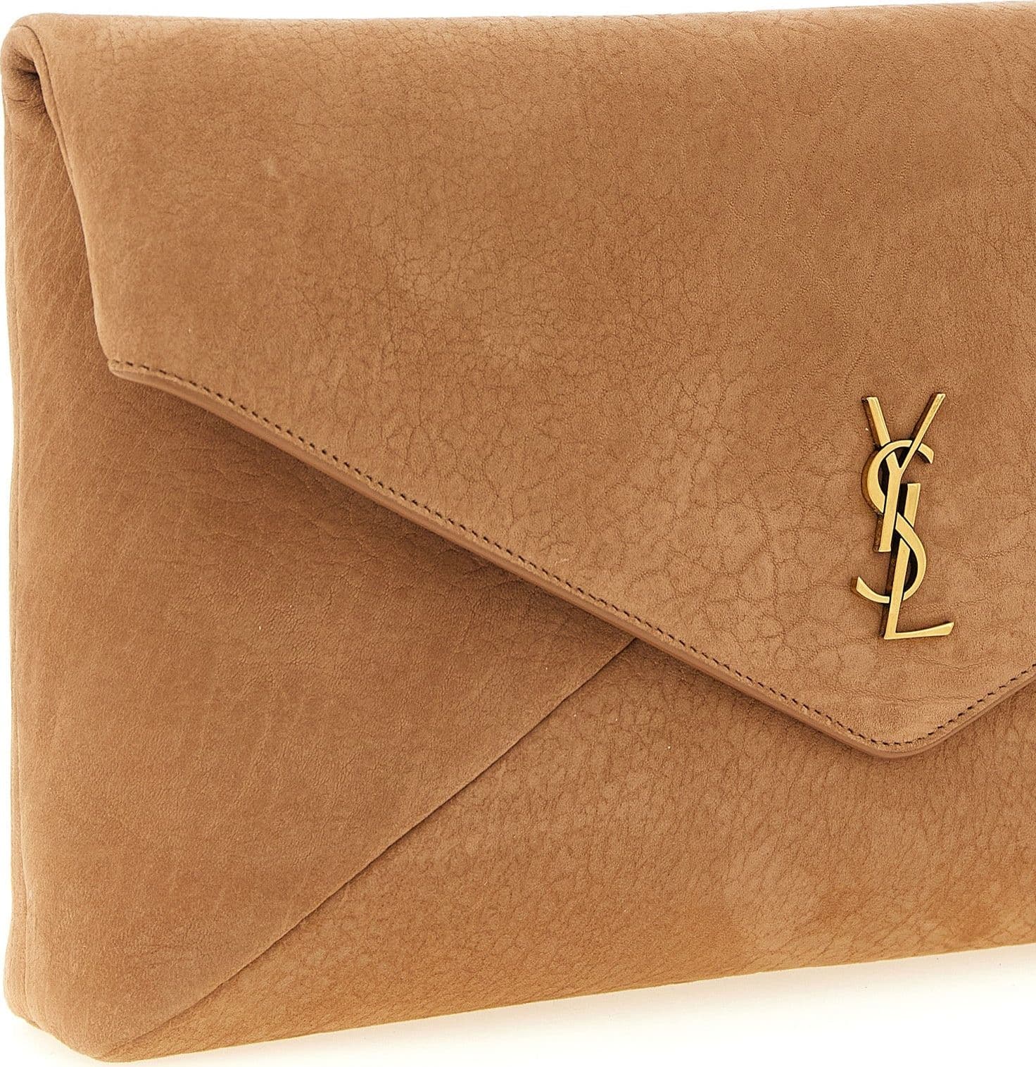 Brown Lamb Leather Clutch Bag - 3