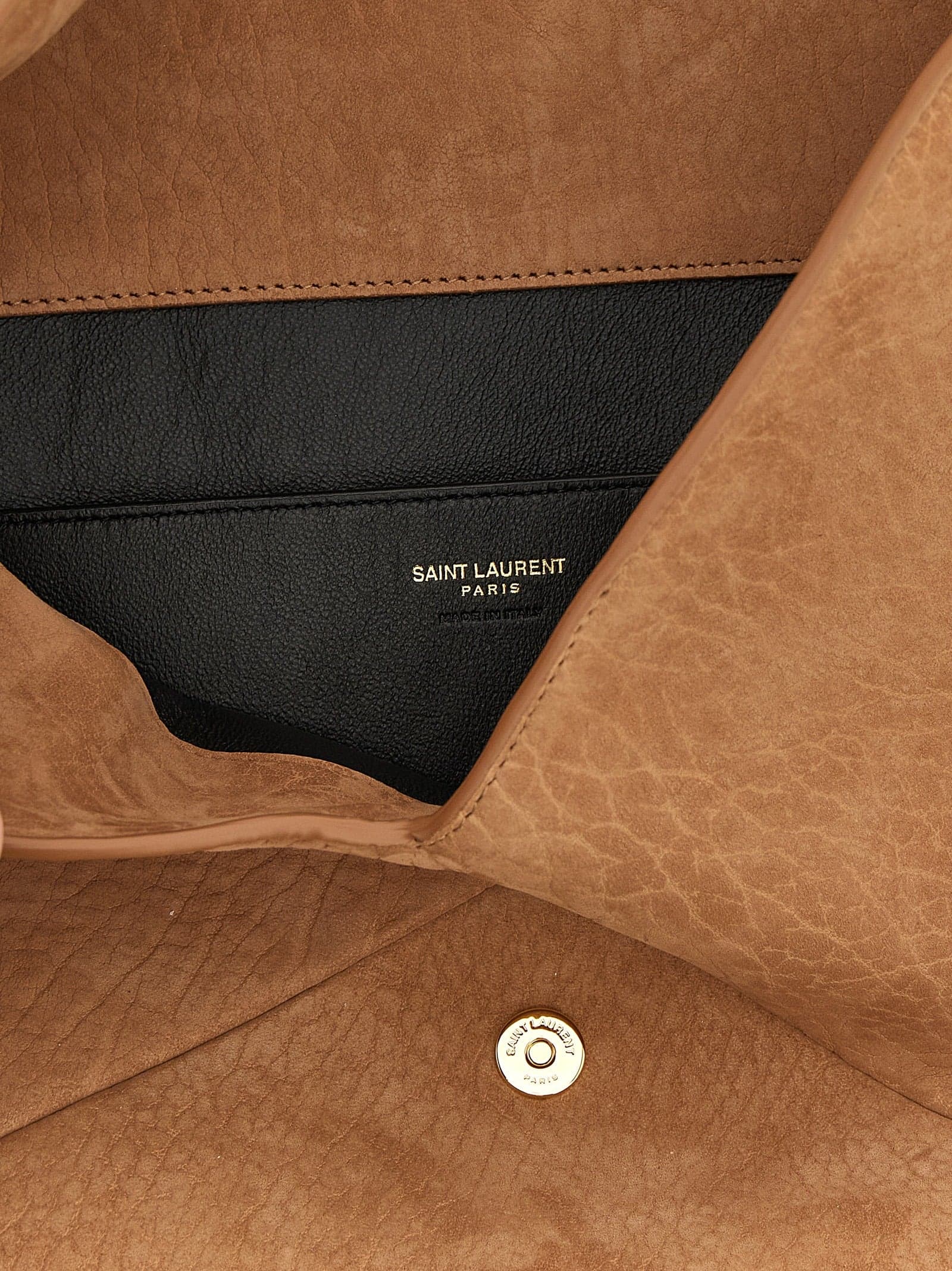 Brown Lamb Leather Clutch Bag - 4