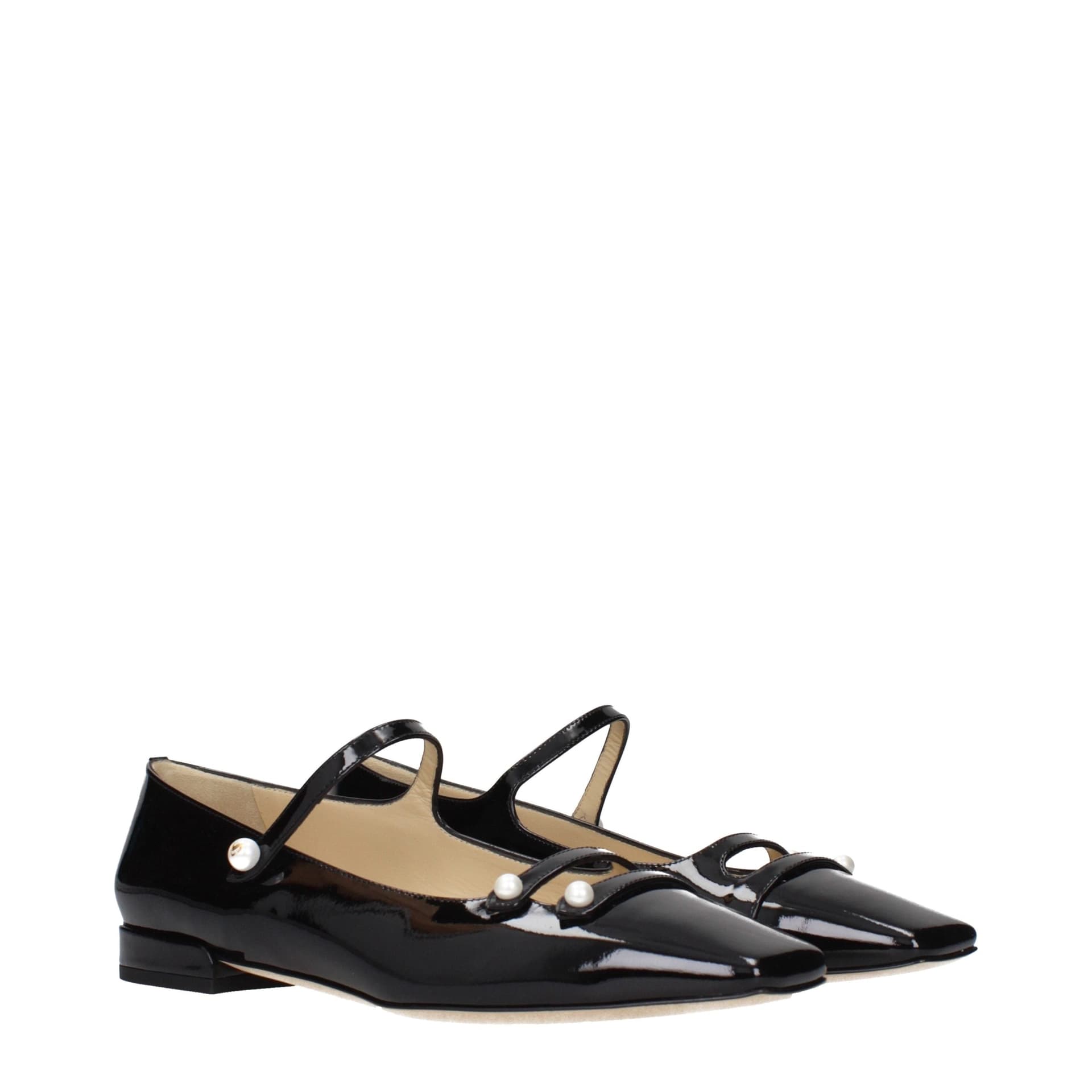 Black Leather Ballet Flats - 2