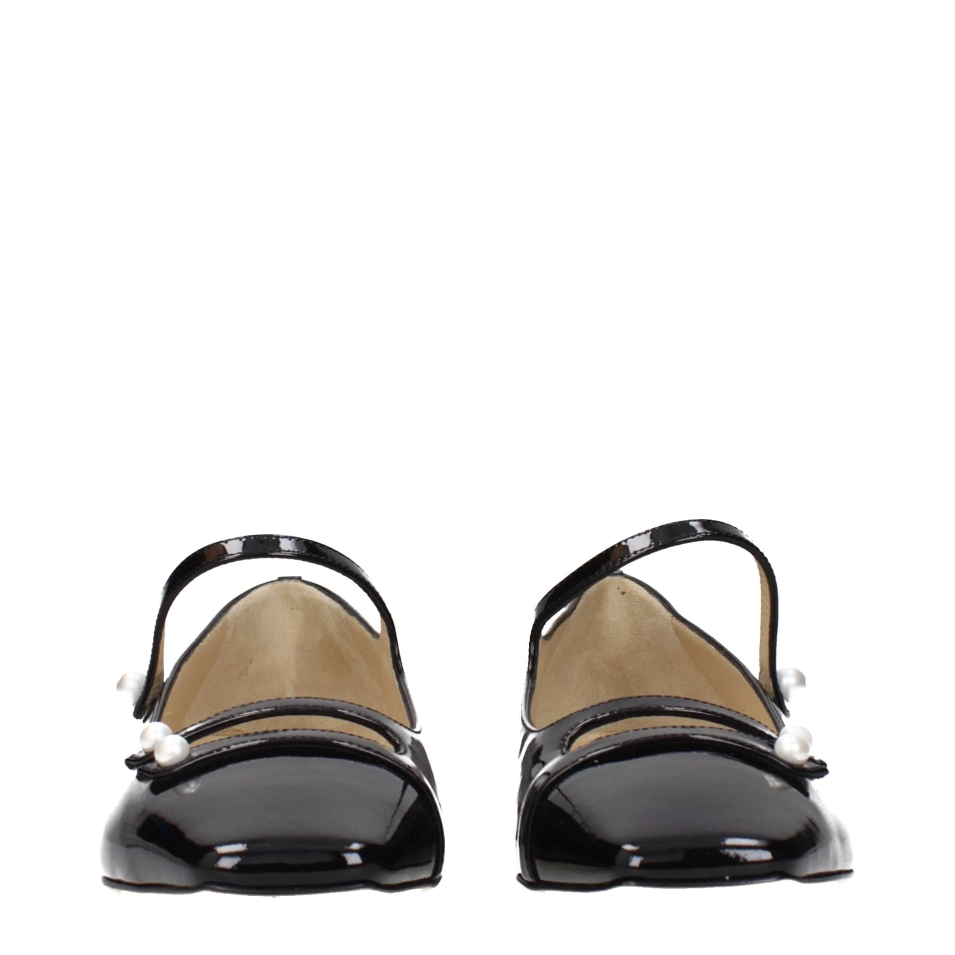 Black Leather Ballet Flats - 3