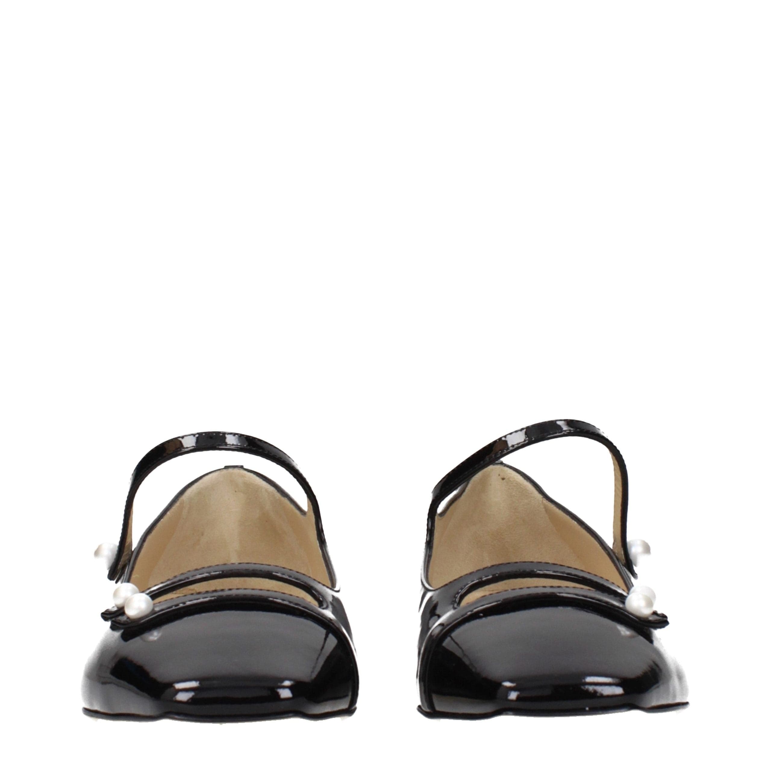 Black Leather Ballet Flats - 3