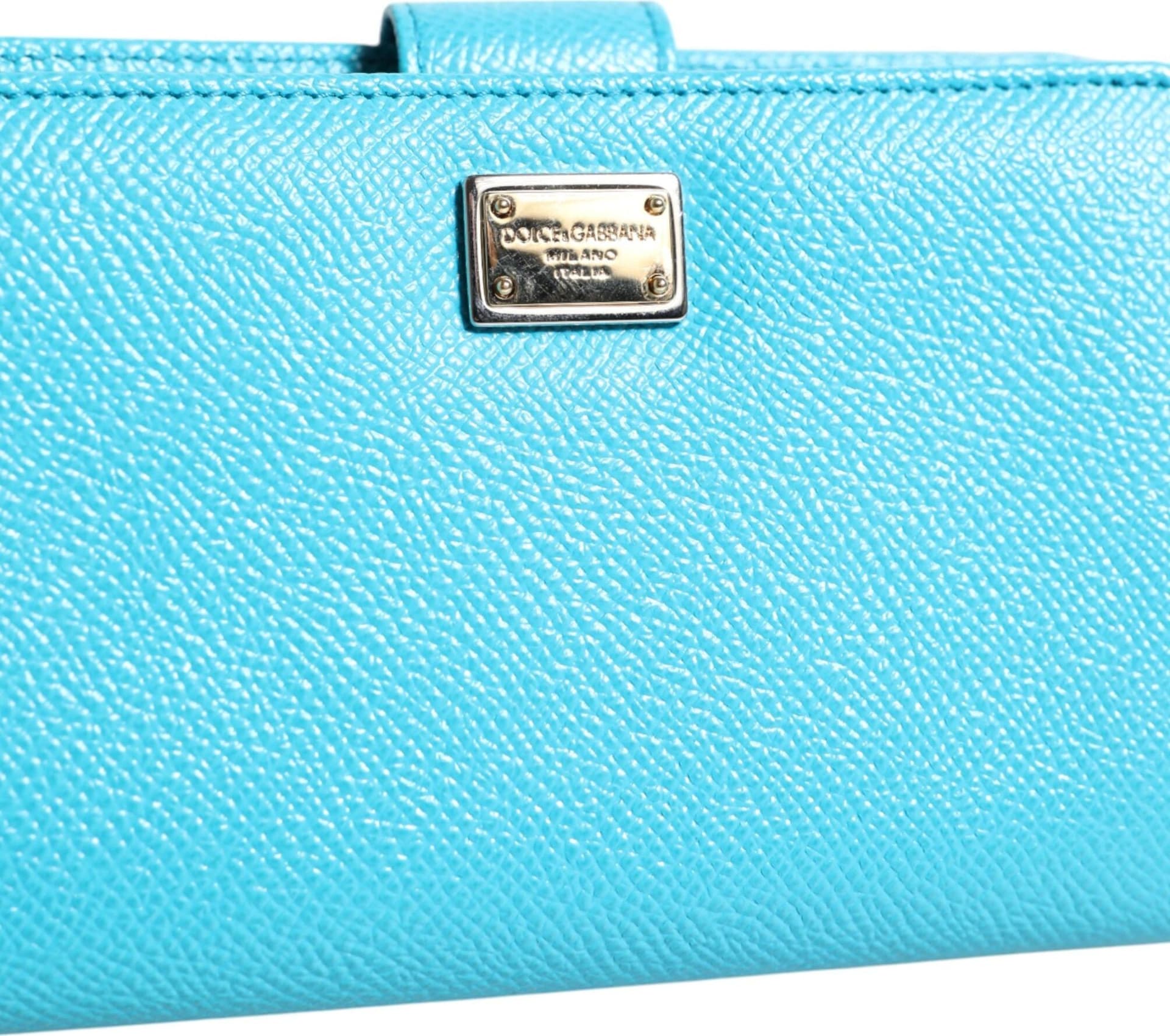 Light Blue Leather Bifold Continental Clutch Wallet - 3