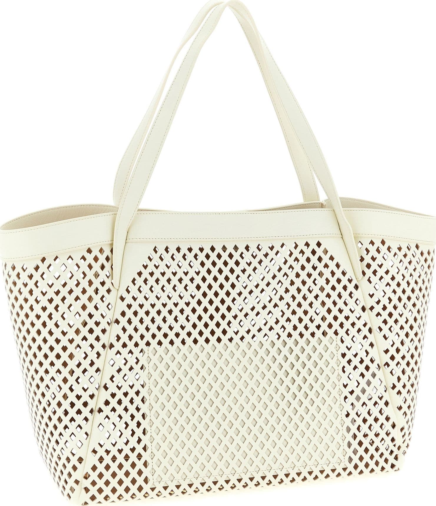 White Leather Tote Bag - 2