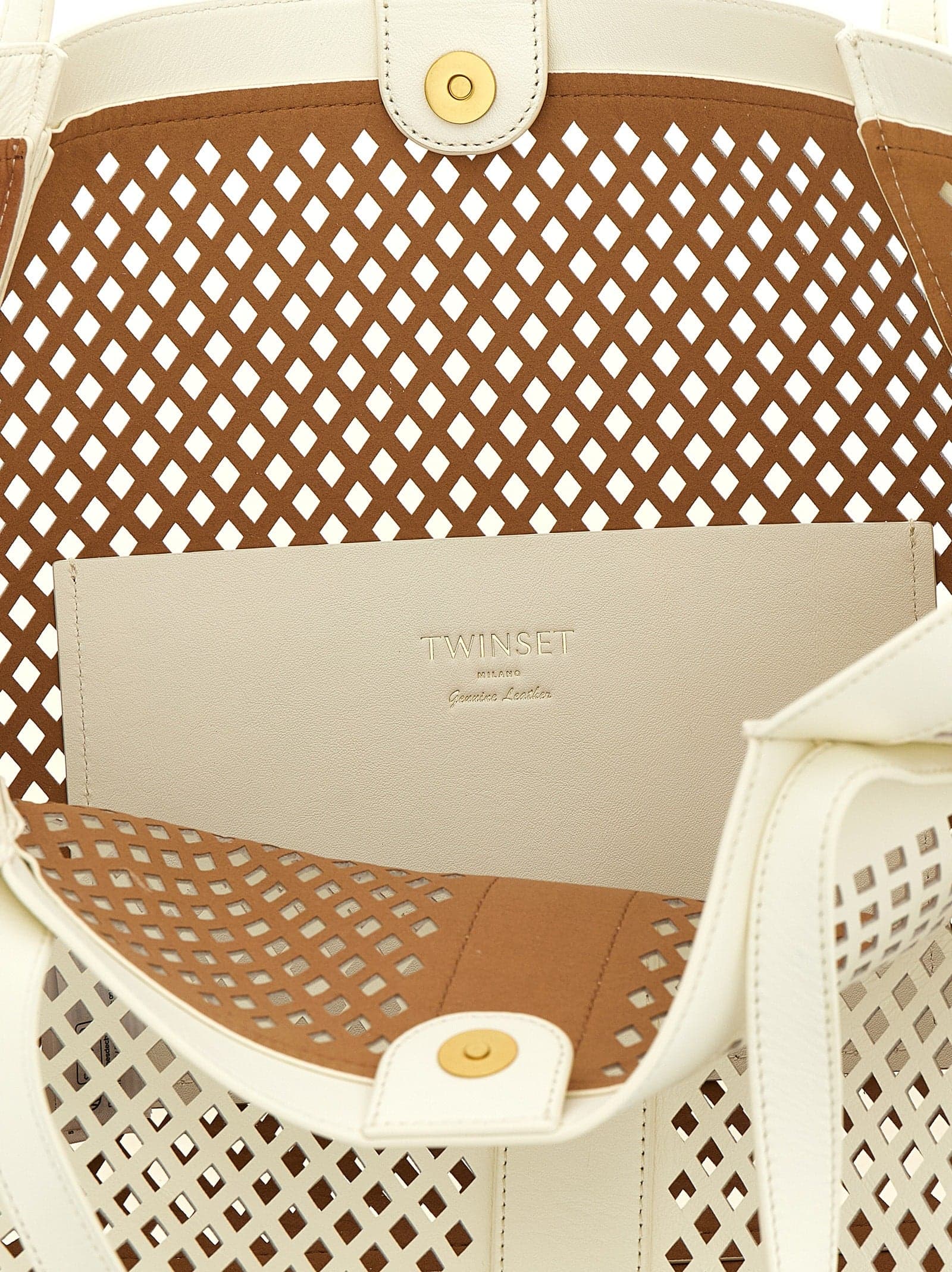 White Leather Tote Bag - 4