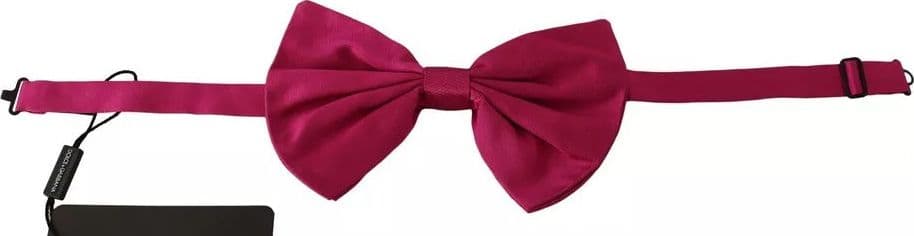 Pink 100% Silk Adjustable Neck Bow Tie Men - 5