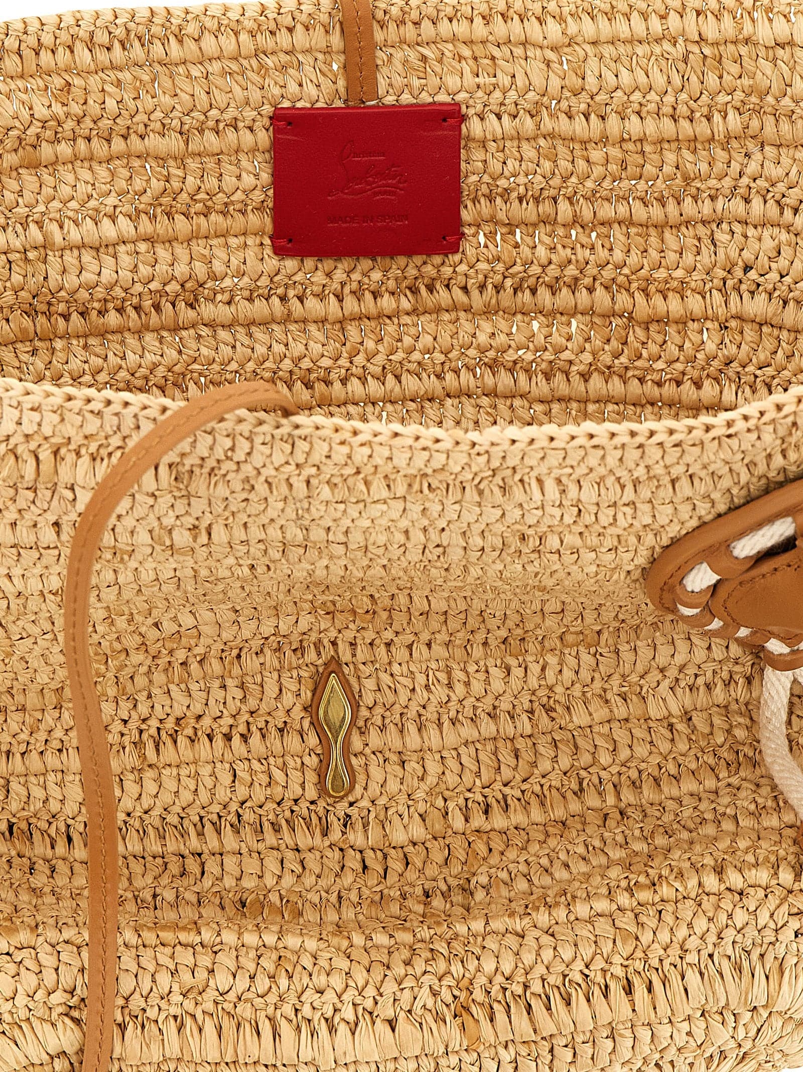 Beige Raffia Tote Bag - 4