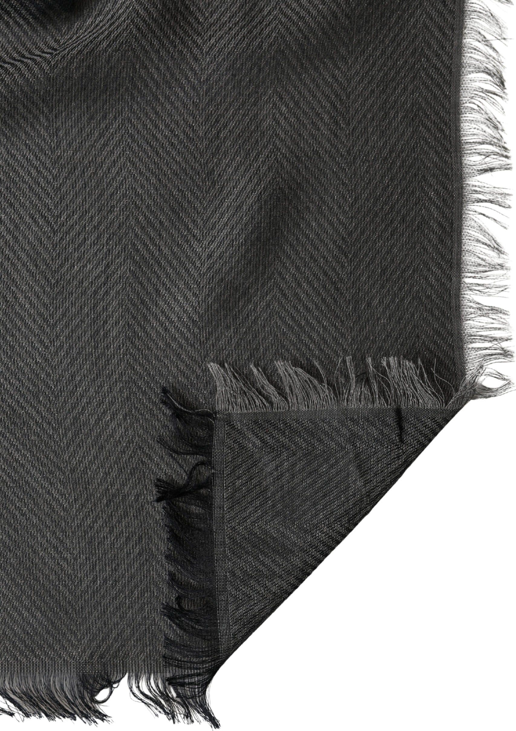 Black Modal Warmer Shawl Fringes 140cm x 134cm Men Scarf - 3