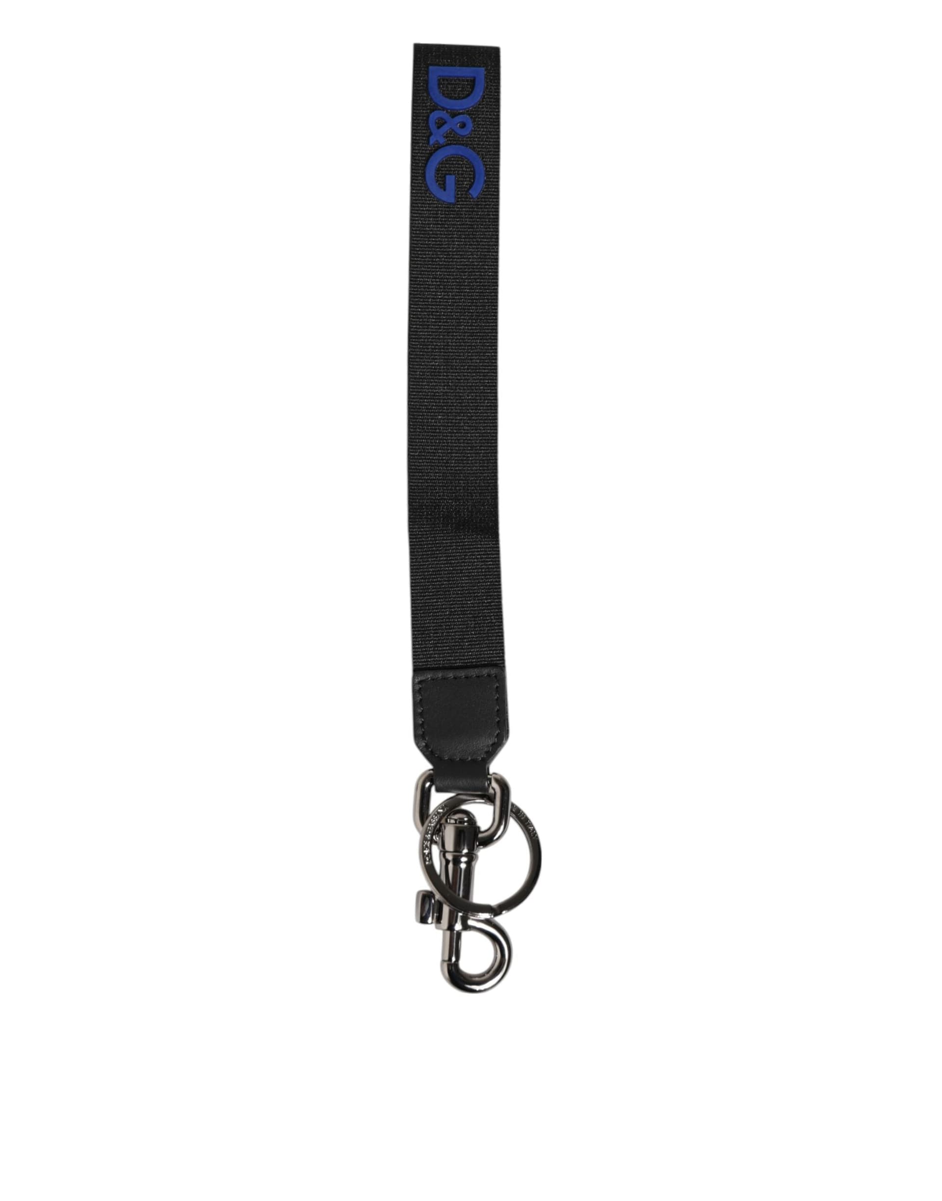 Black Blue DG Logo Polyester Brass Holder Keychain Keyring - 2