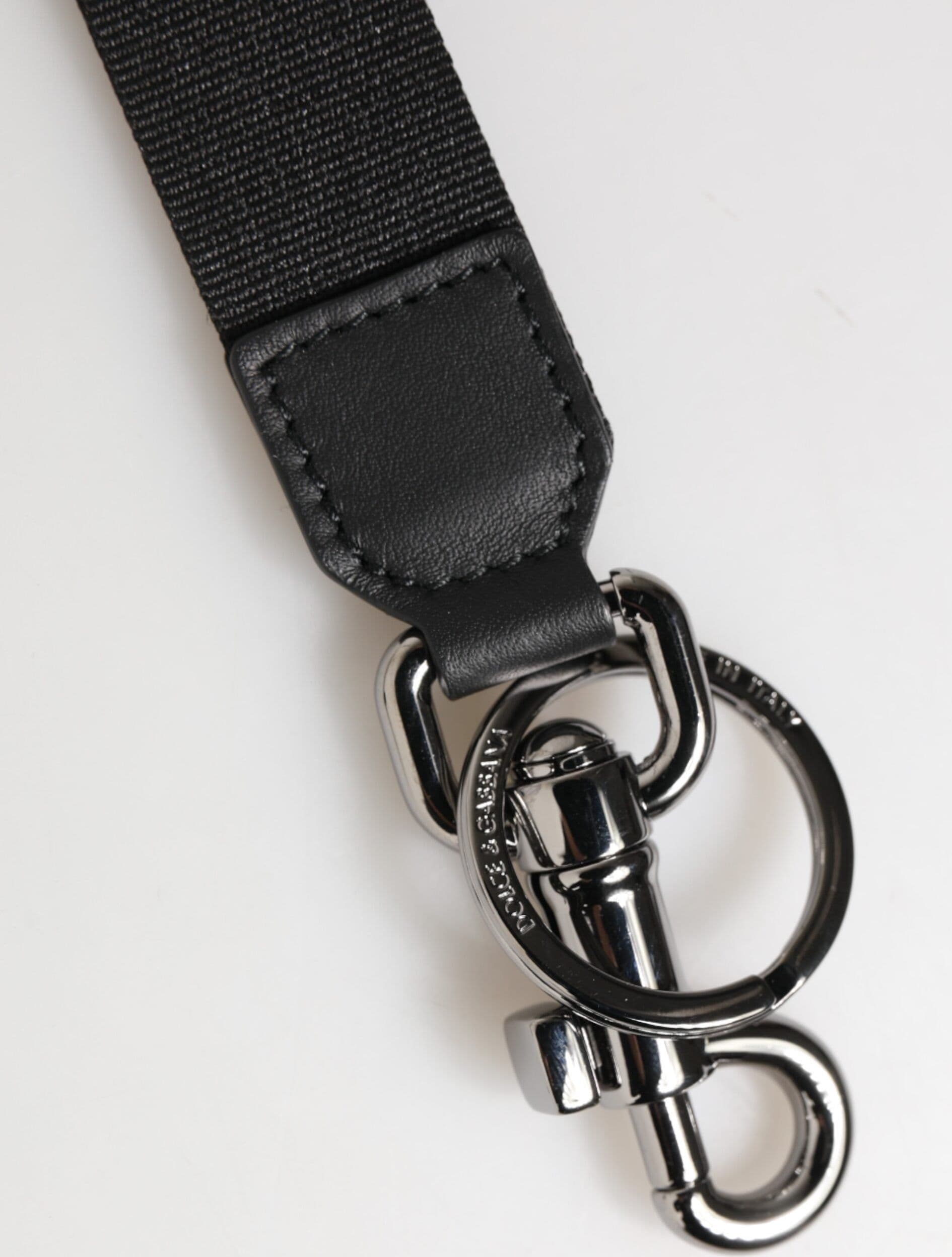 Black Blue DG Logo Polyester Brass Holder Keychain Keyring - 3