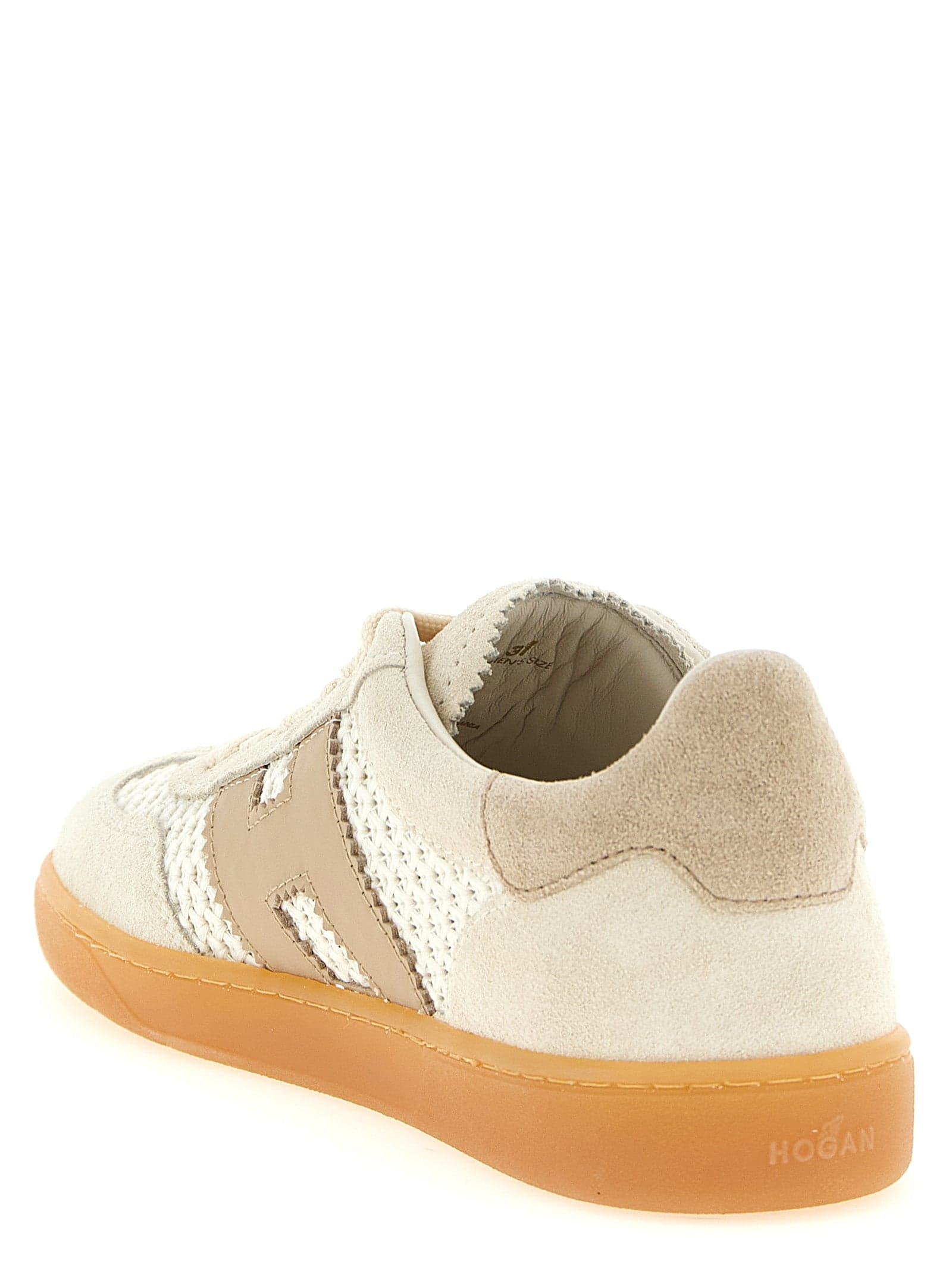 Beige Cotton Low Top Sneakers - 3