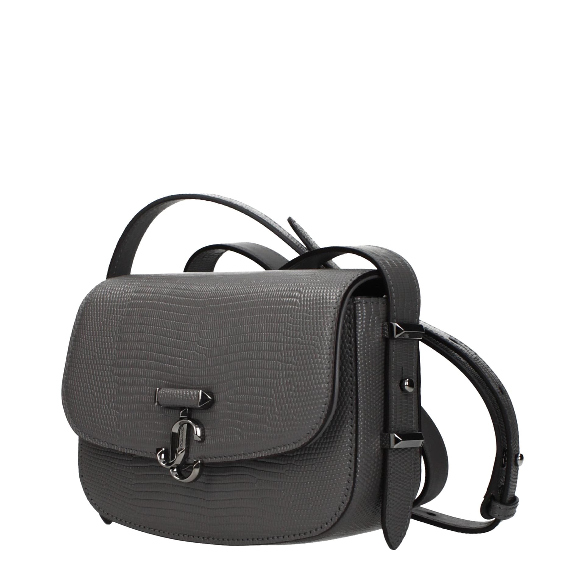 Gray Leather Shoulder Bag - 2