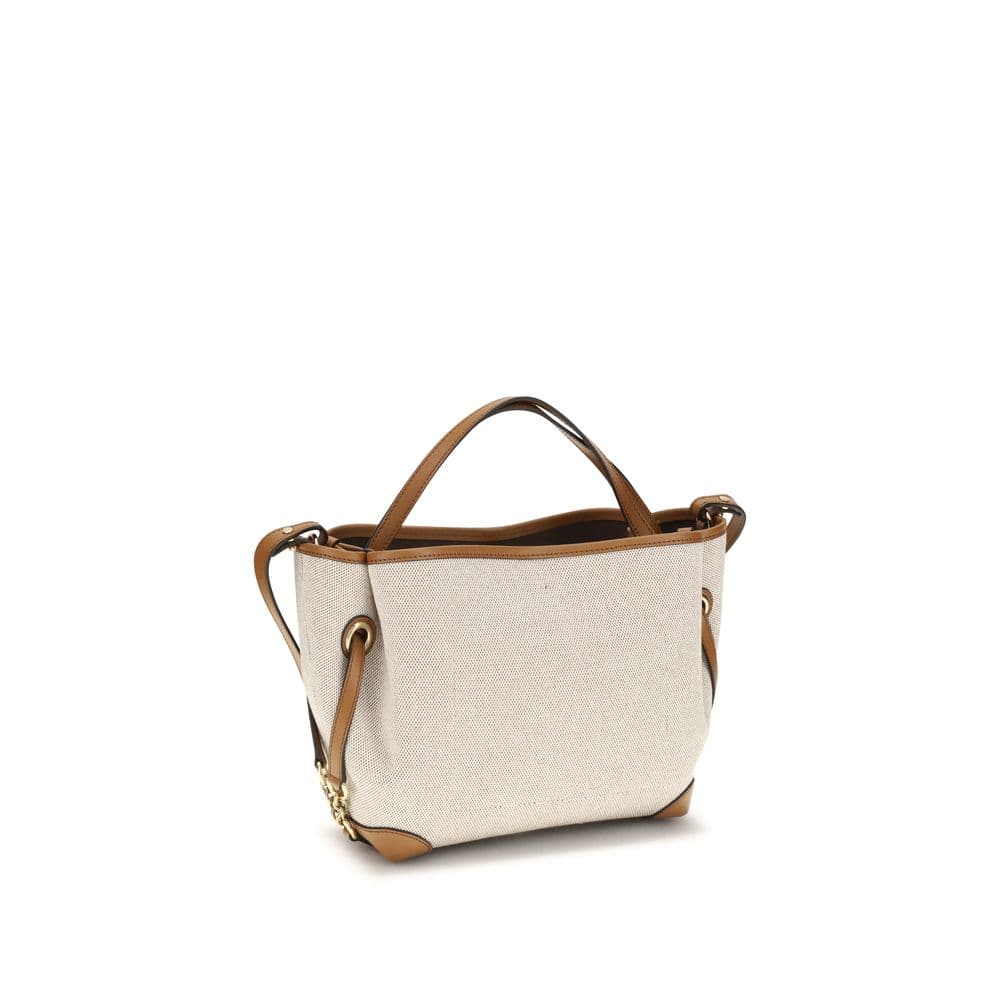 Beige Fabric Shoulder Bag - 3