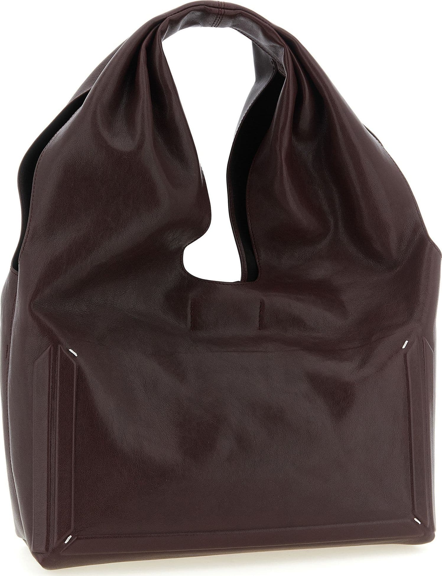 Bordeaux Lamb Leather Shoulder Bag - 2