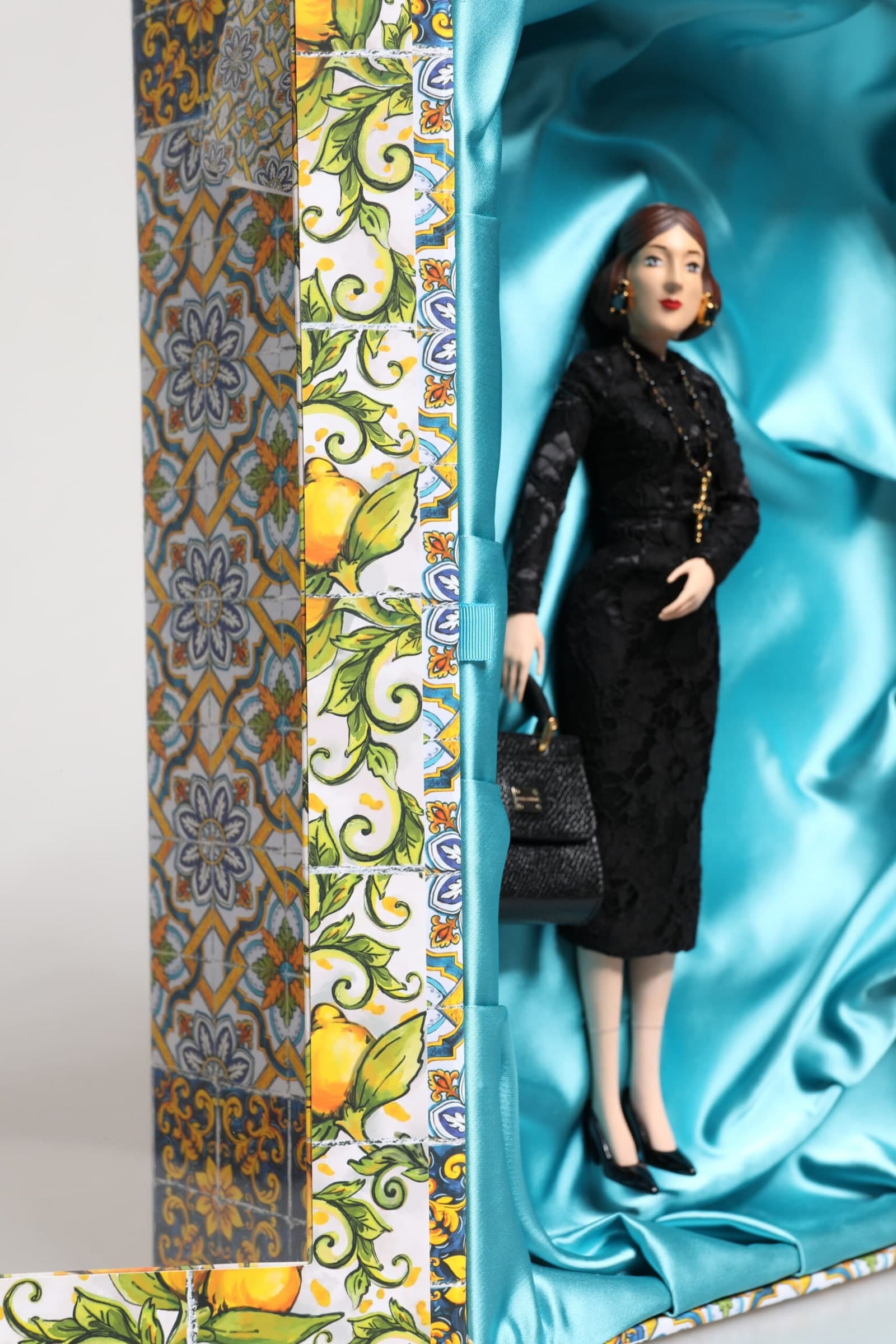 Black Dress MARIA Porcelain Fashion Show Leather Sicily Dolls - 8