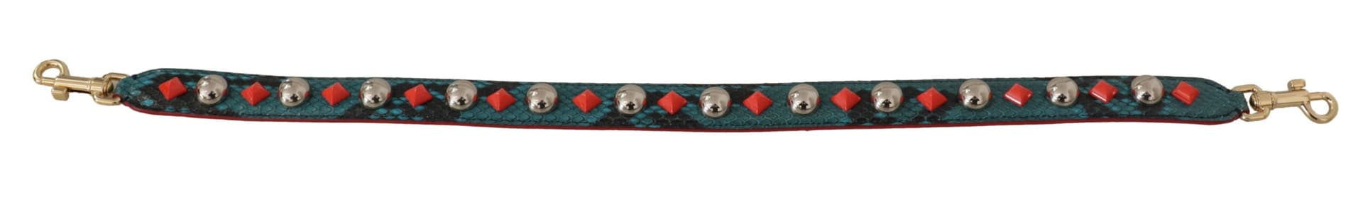 Green Crystals Leather Bag Shoulder Strap - 4