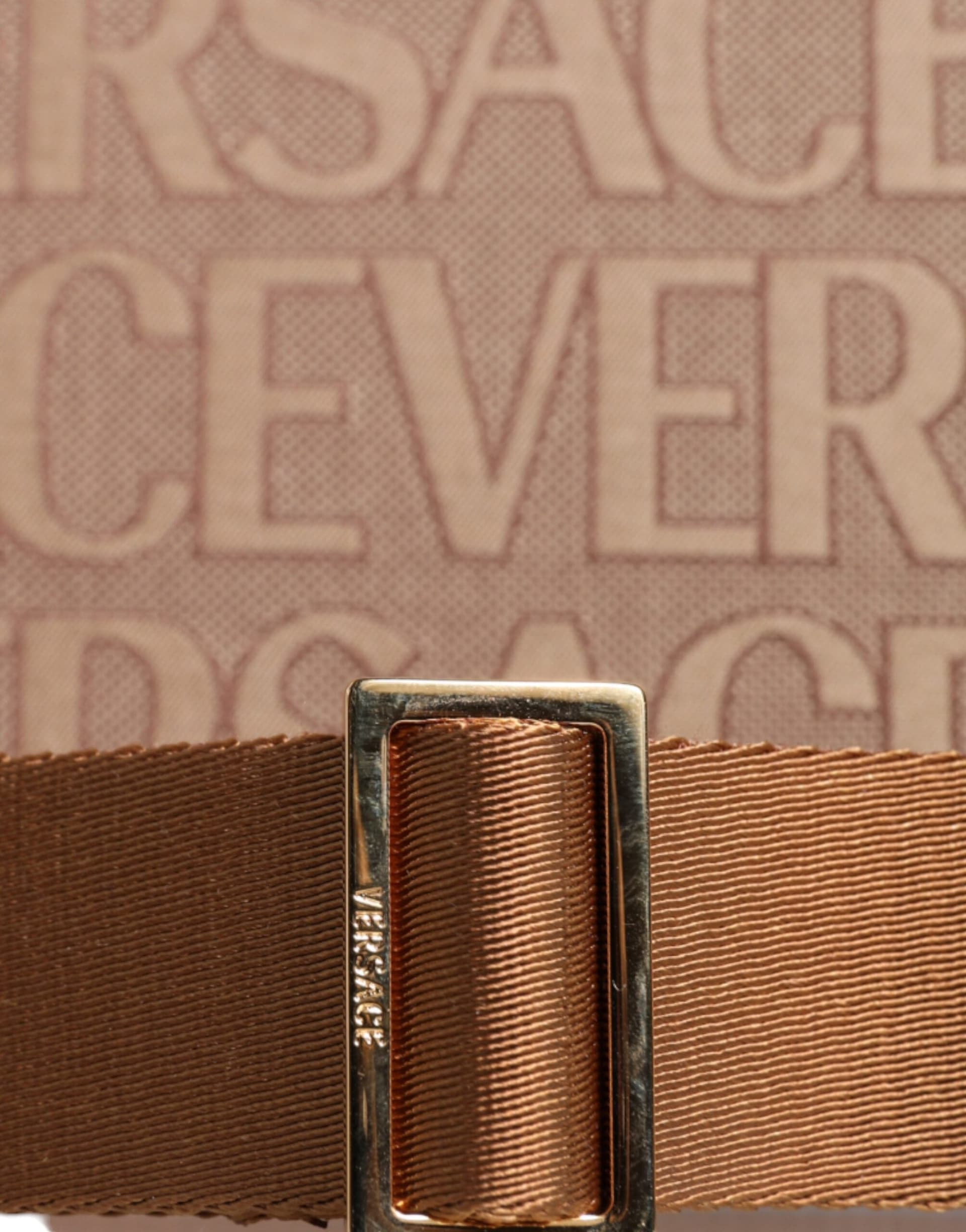 Brown Top Handle Jacquard Leather Logo Crossbody Tote Bag - 3