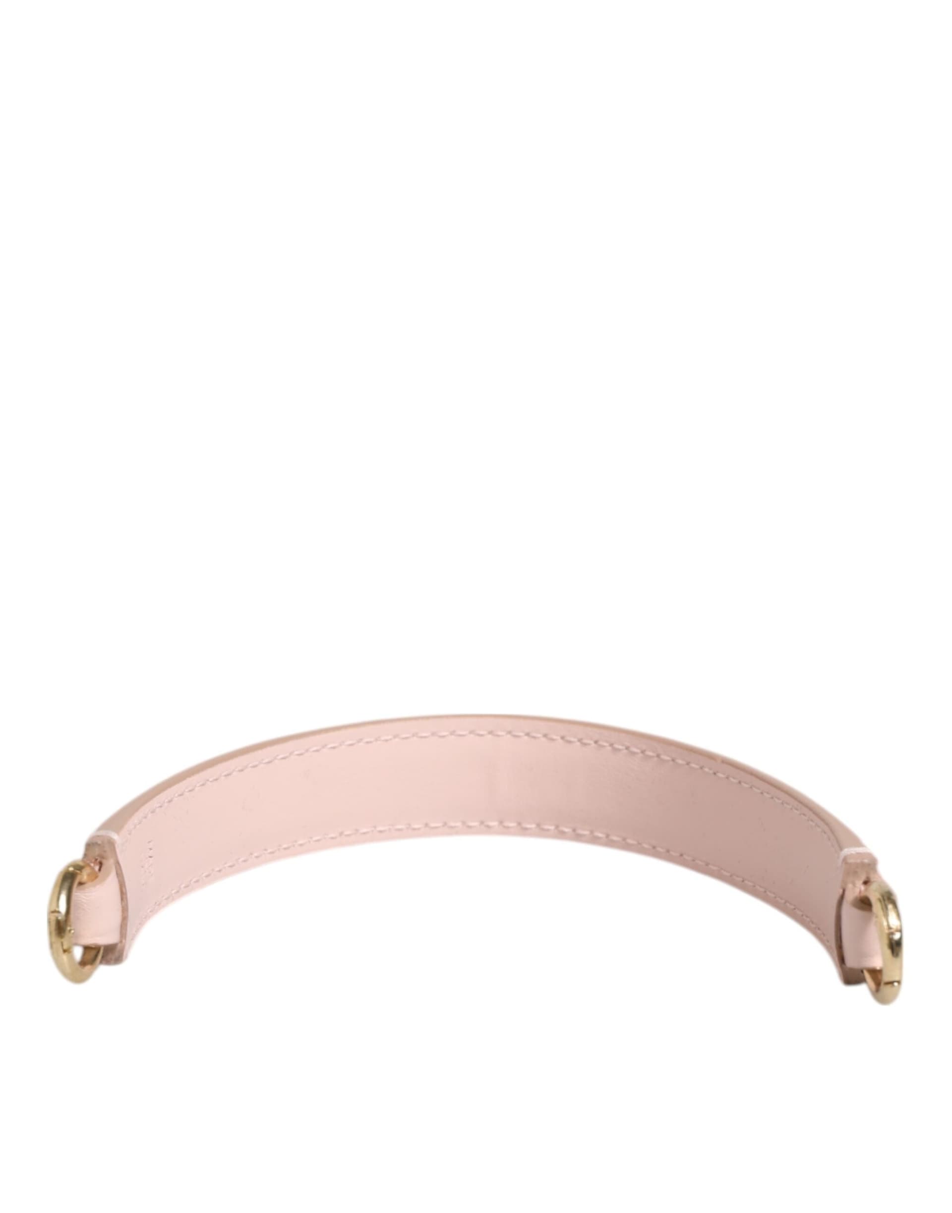 Strap Pink Leather Gold Tone Big Bag Handle Shoulder Strap - 4