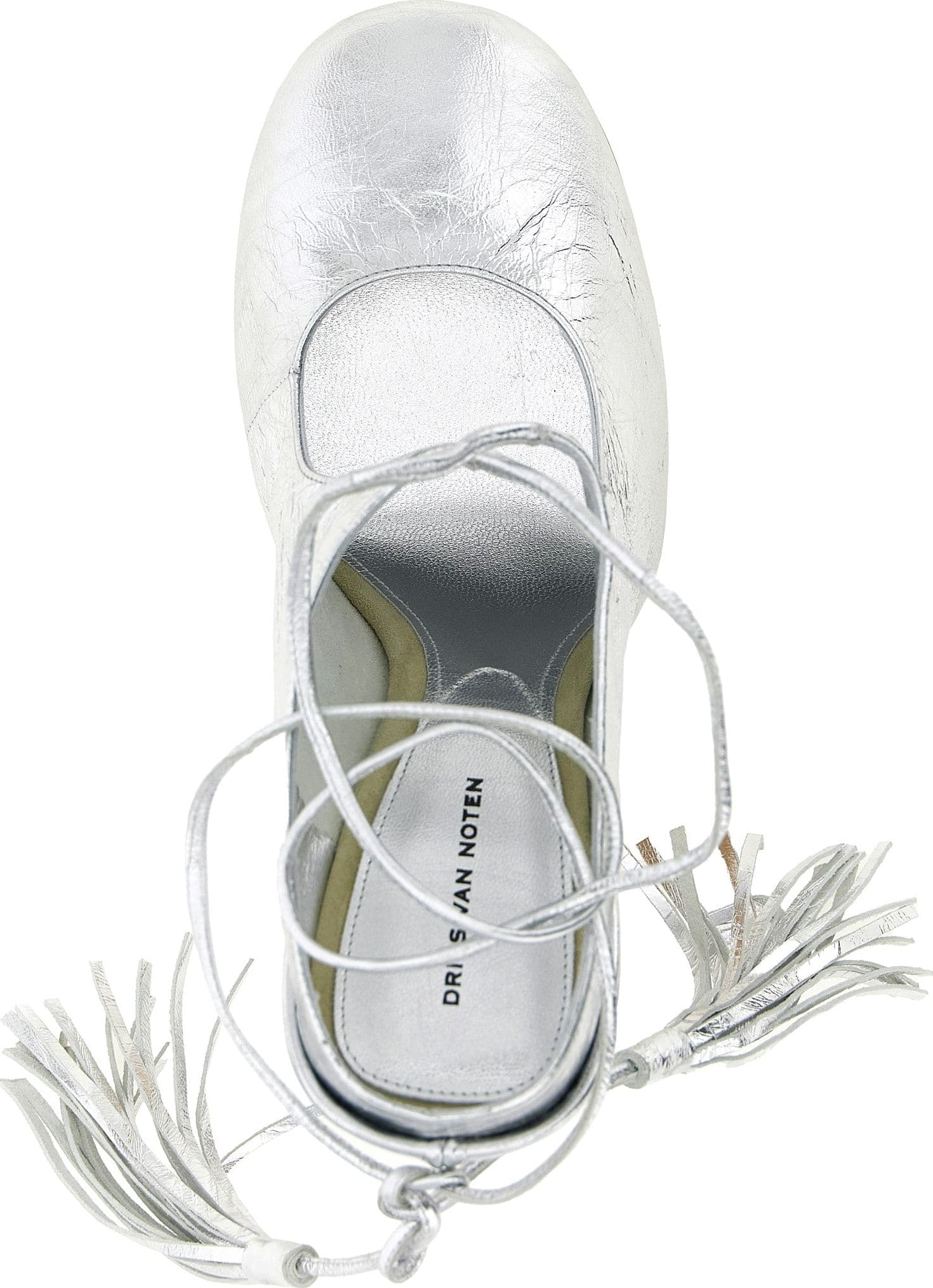 Silver Lamb Leather High Heel Pumps - 4