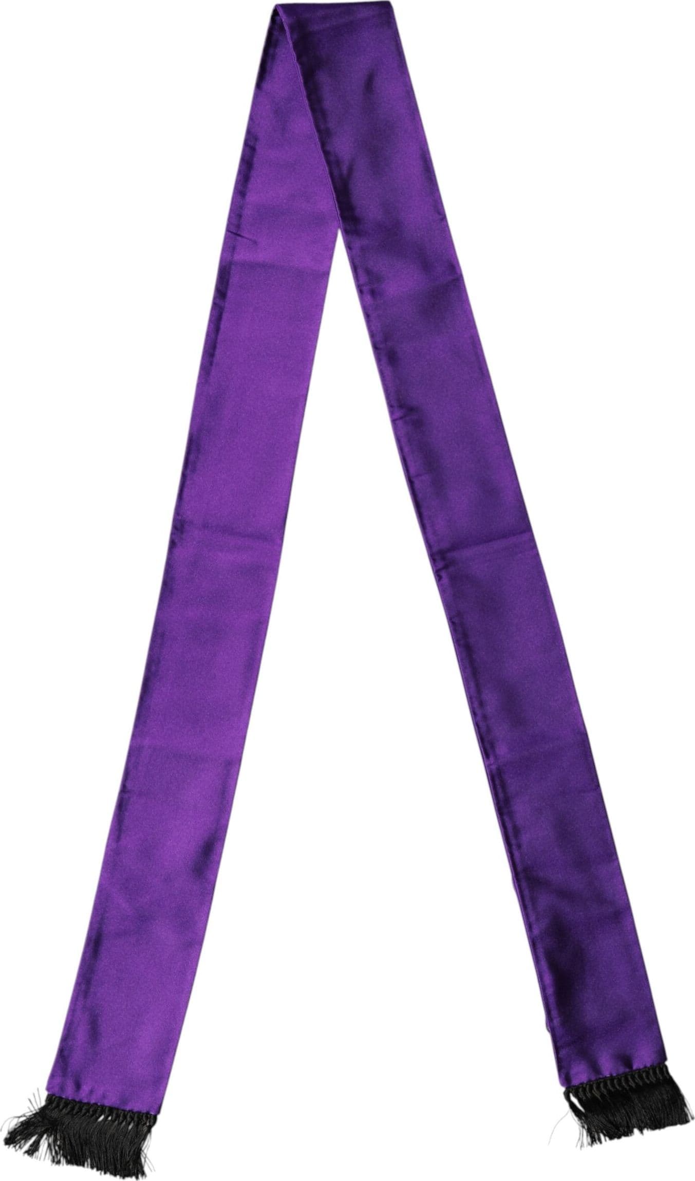 Violet Silk Fringes Neck Wrap Foulard Scarf - 2