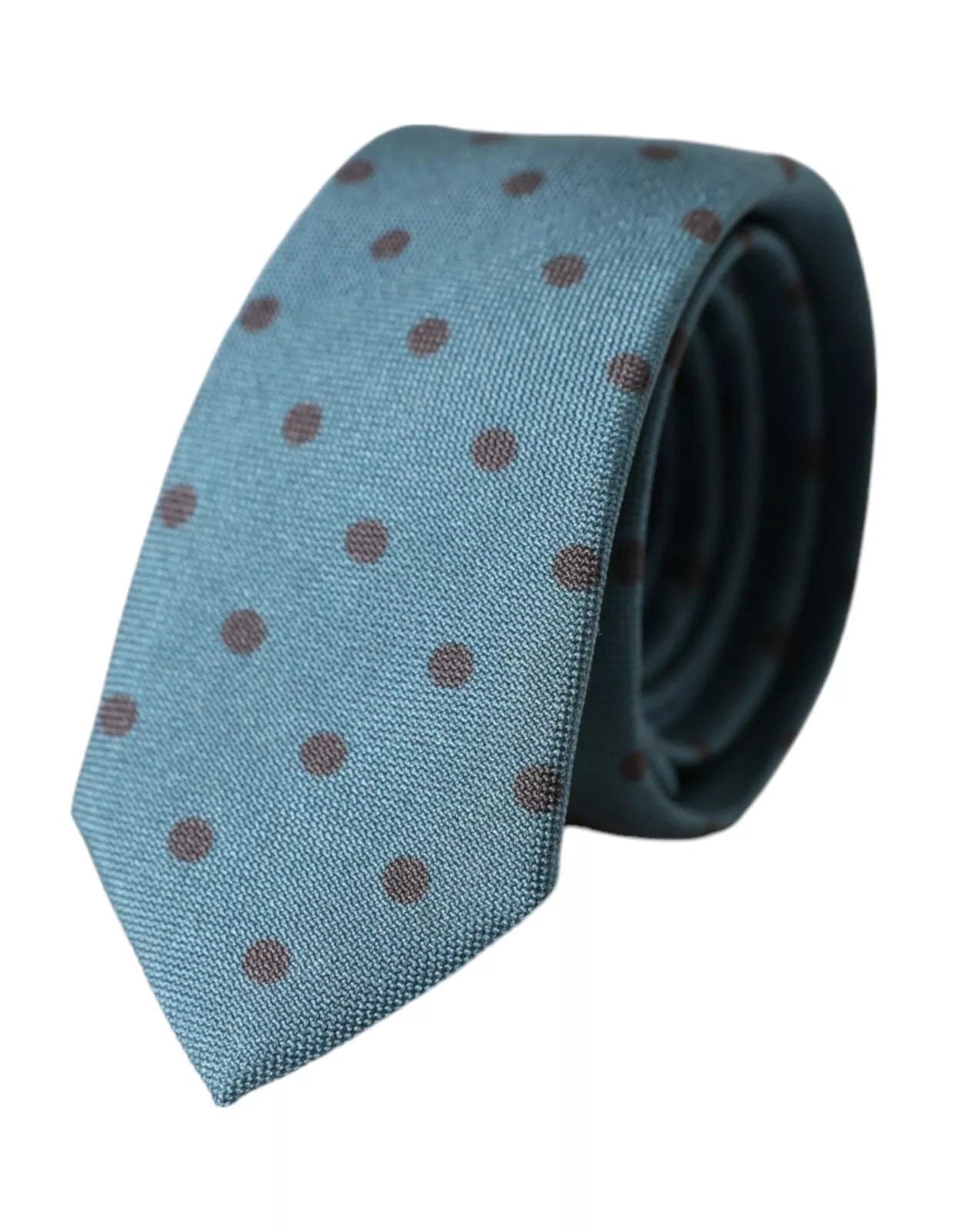 Green Black Polka Dot Silk Adjustable Men Tie - 5