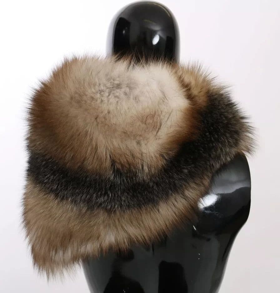 Brown Fox Tail Fur Shawl Neck Wrap Cover Collar Scarf - 8