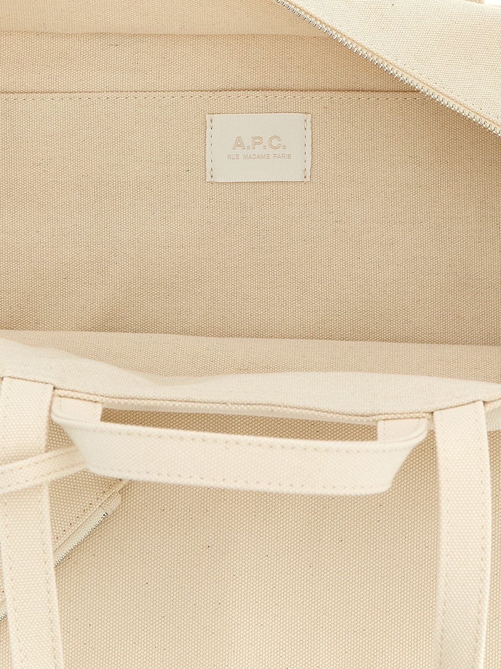 Beige Cotton Tote Bag - 4