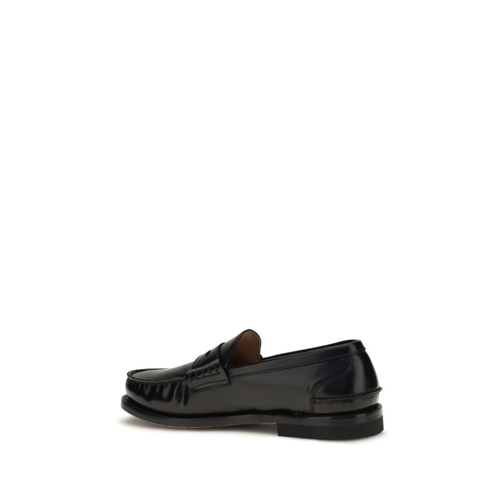 Black Calf Leather Bos Taurus Slip-On Loafers - 3