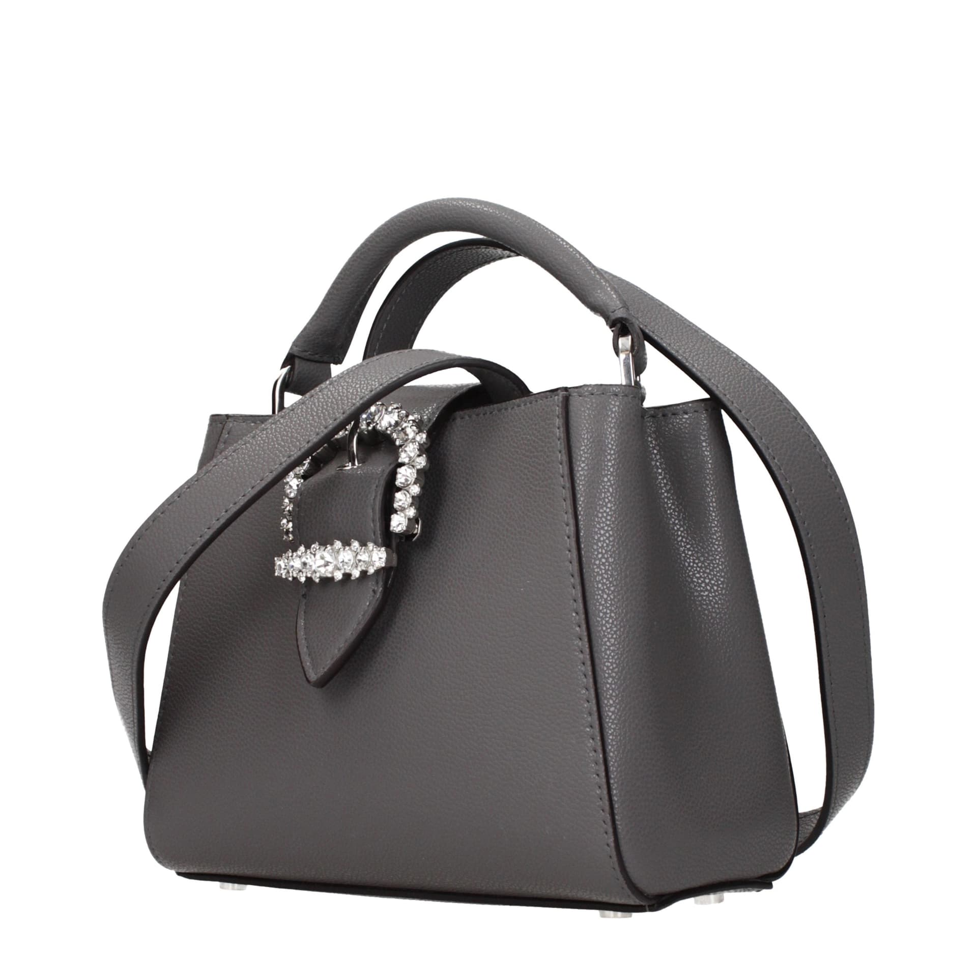 Gray Leather Handbag - 2