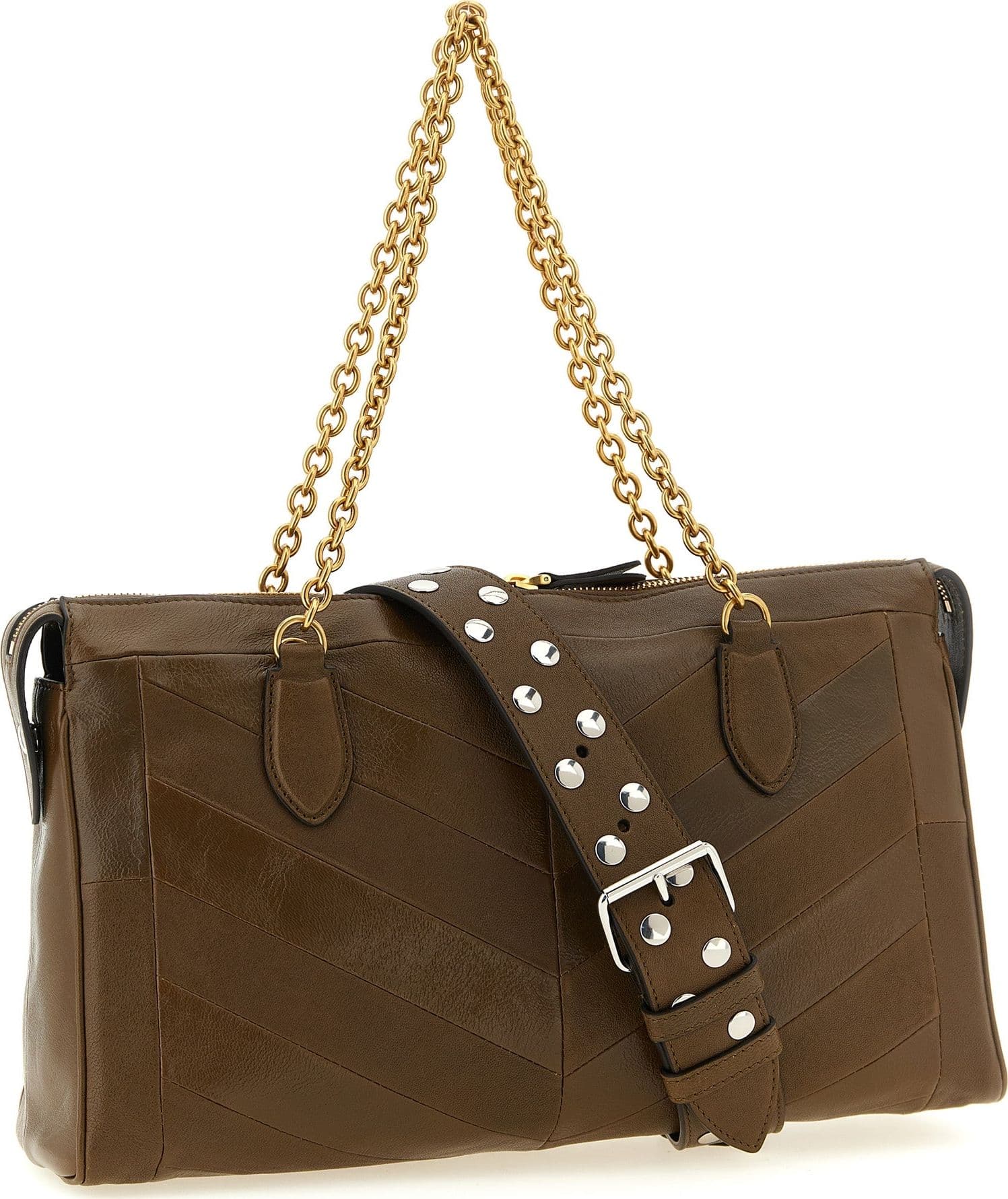 Brown Lamb Leather Shoulder Bag - 2