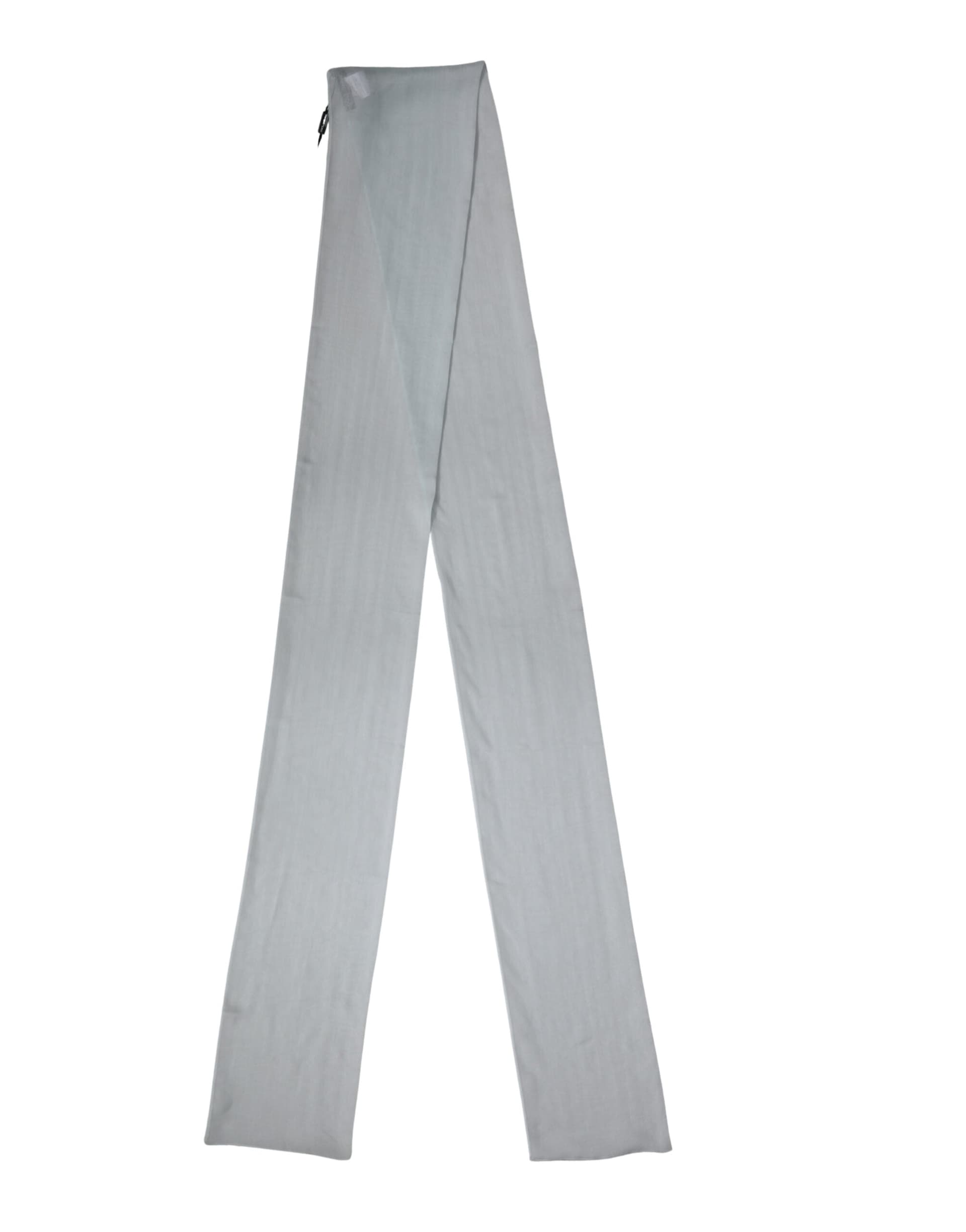 Light Blue Silk Sash Wrap Foulard 294.5cm x 19cm Scarf - 2