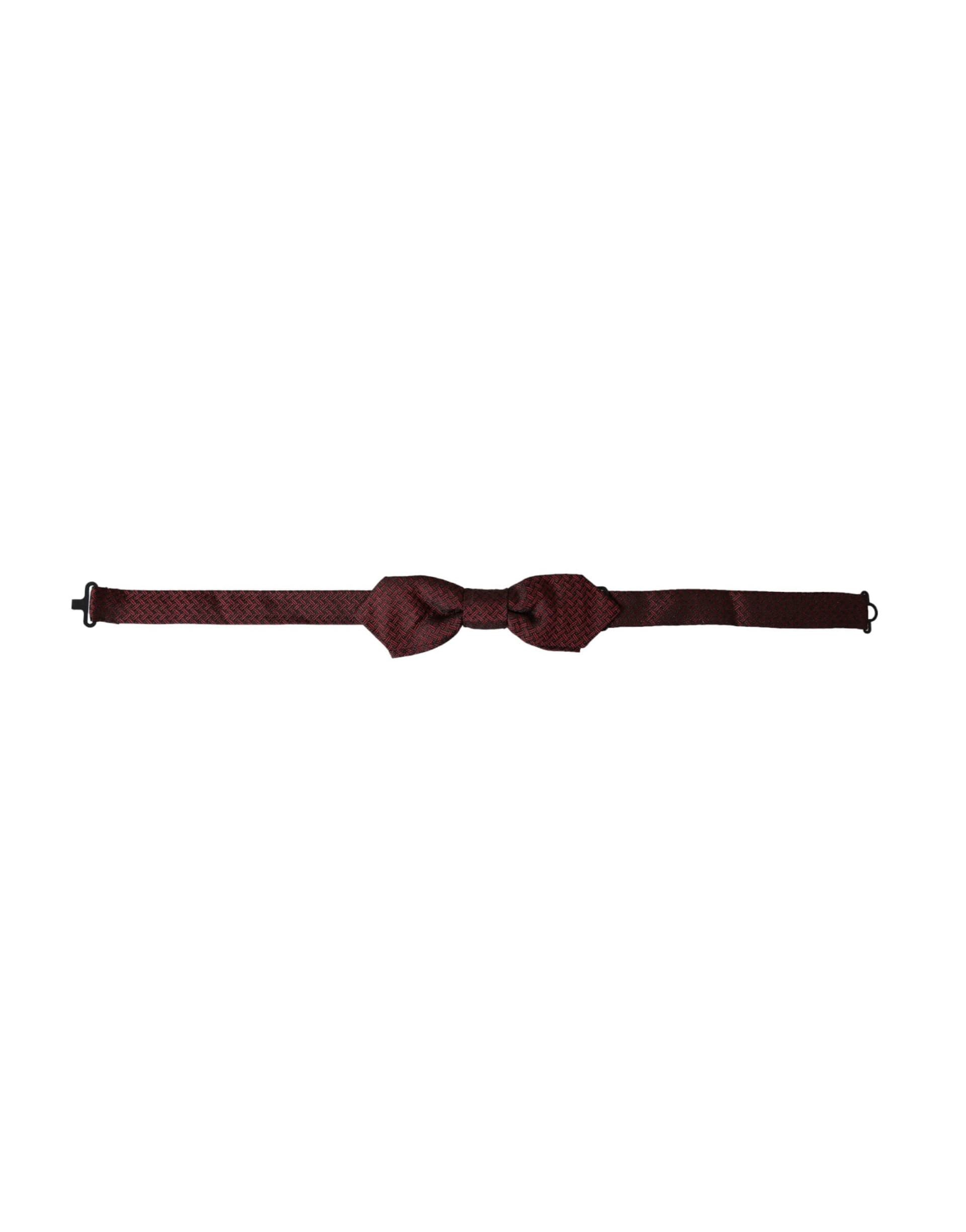 Red Silk Fantasy Adjustable Neck Men Bow Tie - 2