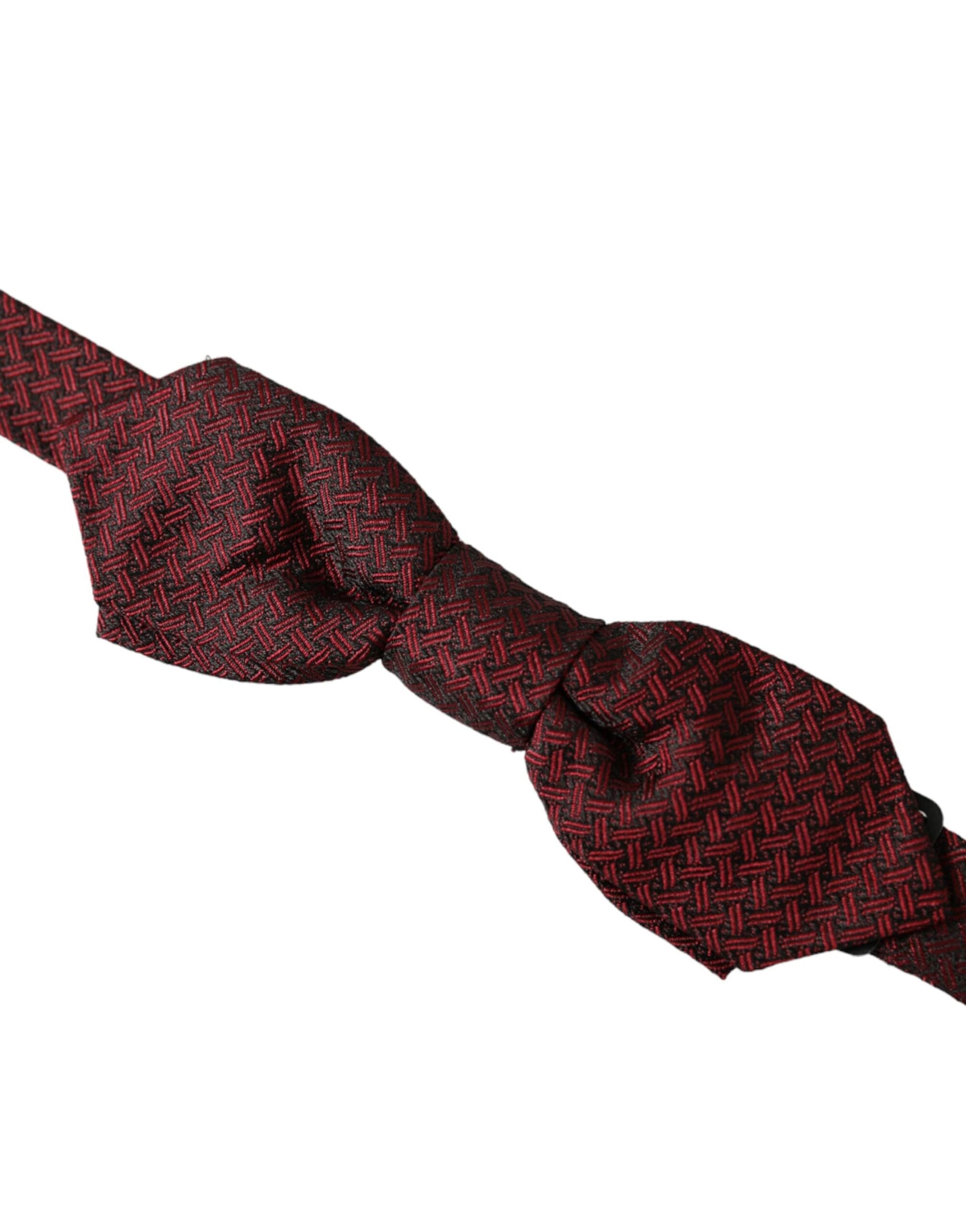 Red Silk Fantasy Adjustable Neck Men Bow Tie - 3