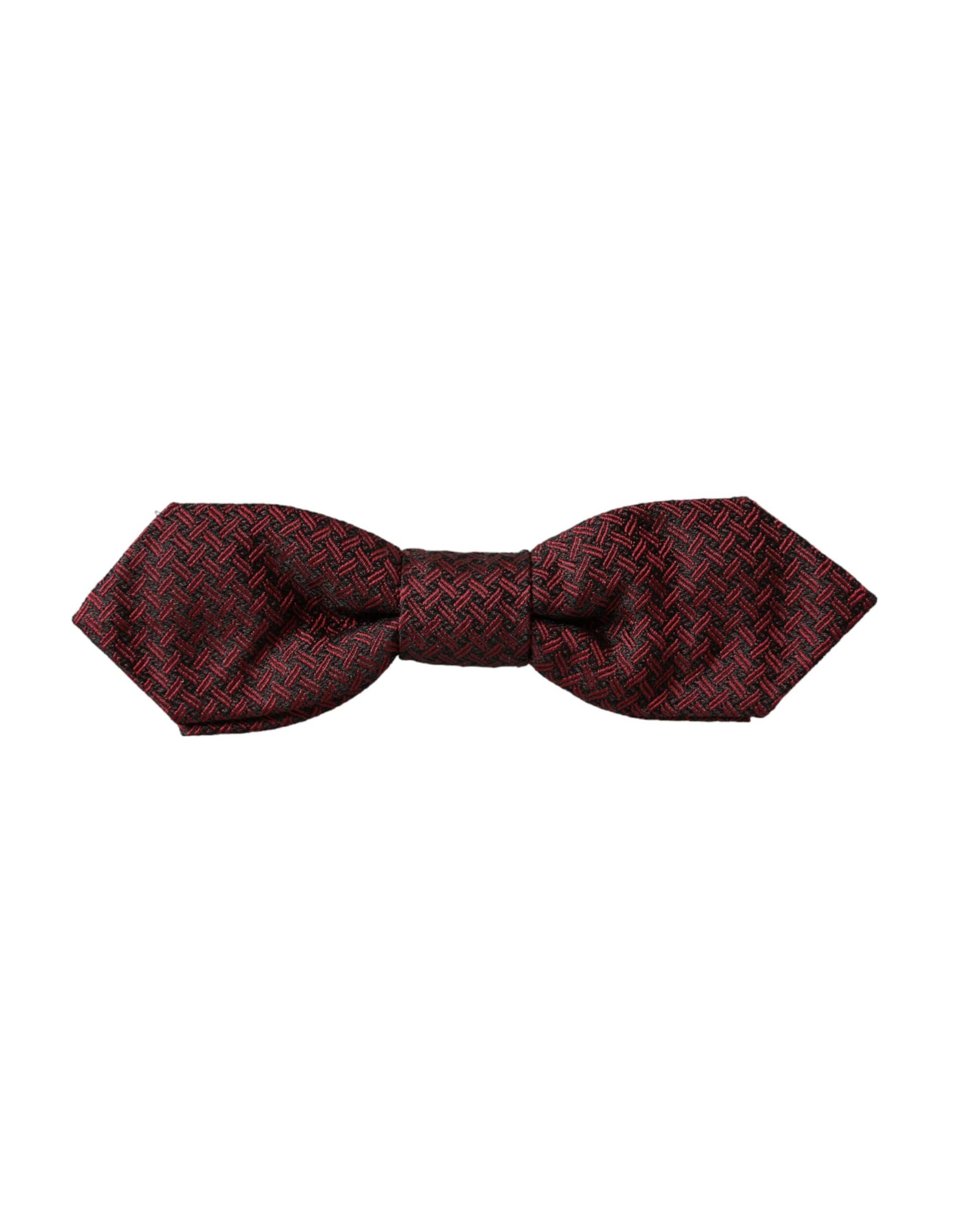 Red Silk Fantasy Adjustable Neck Men Bow Tie - 4