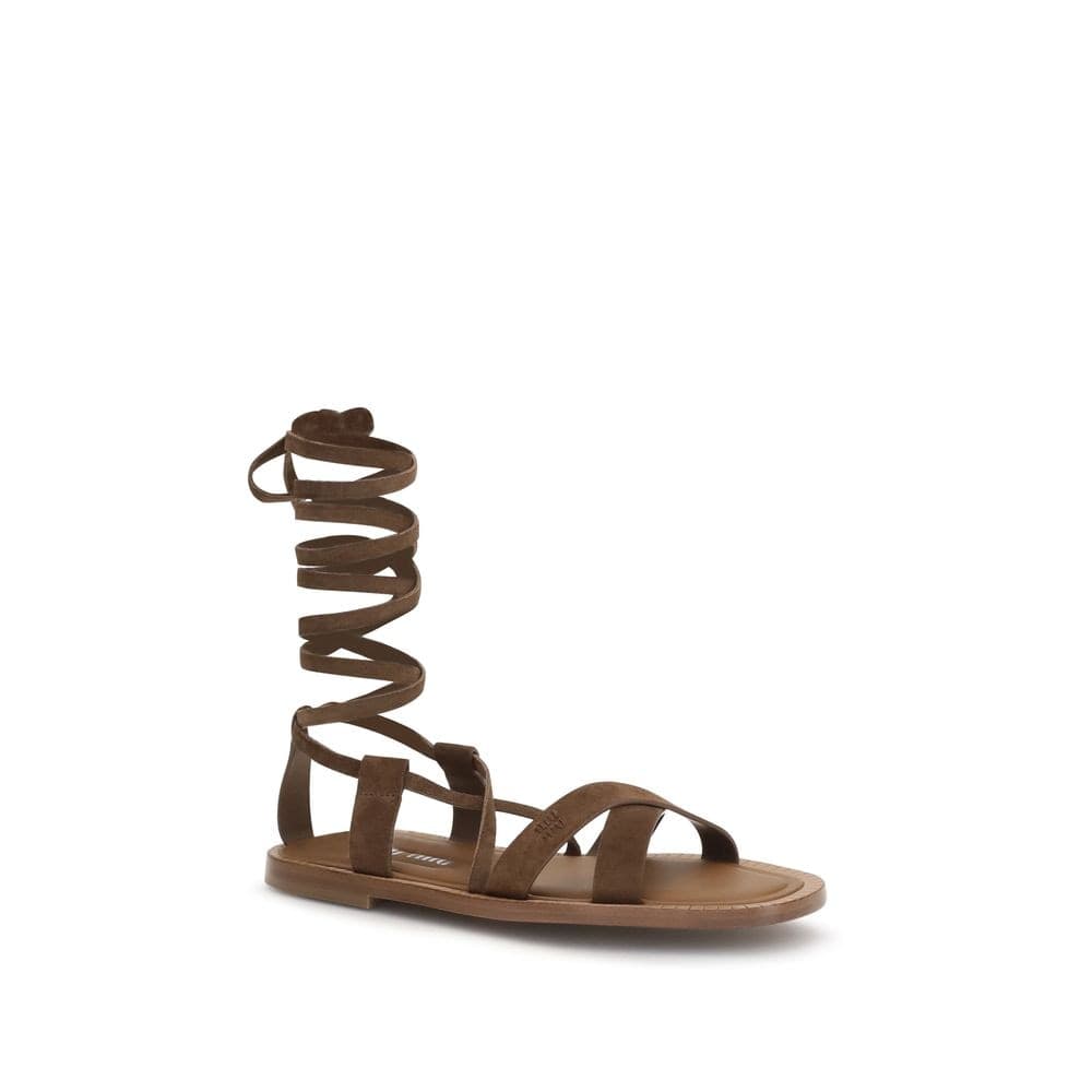 Brown Calf Leather Bos Taurus Strap-On Sandals - 2