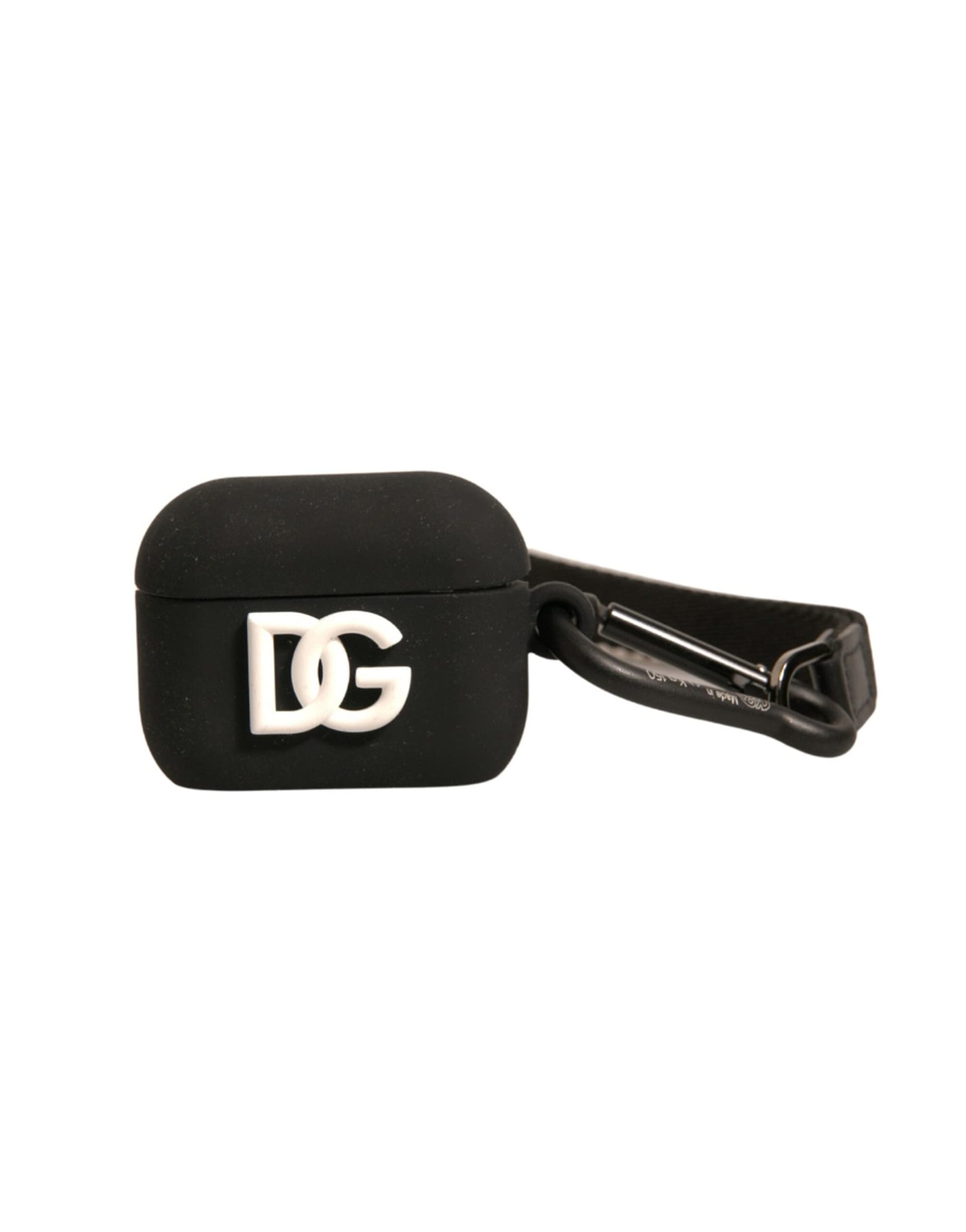 Black Silicone Rubber Logo Embossed Airpods Case - 2