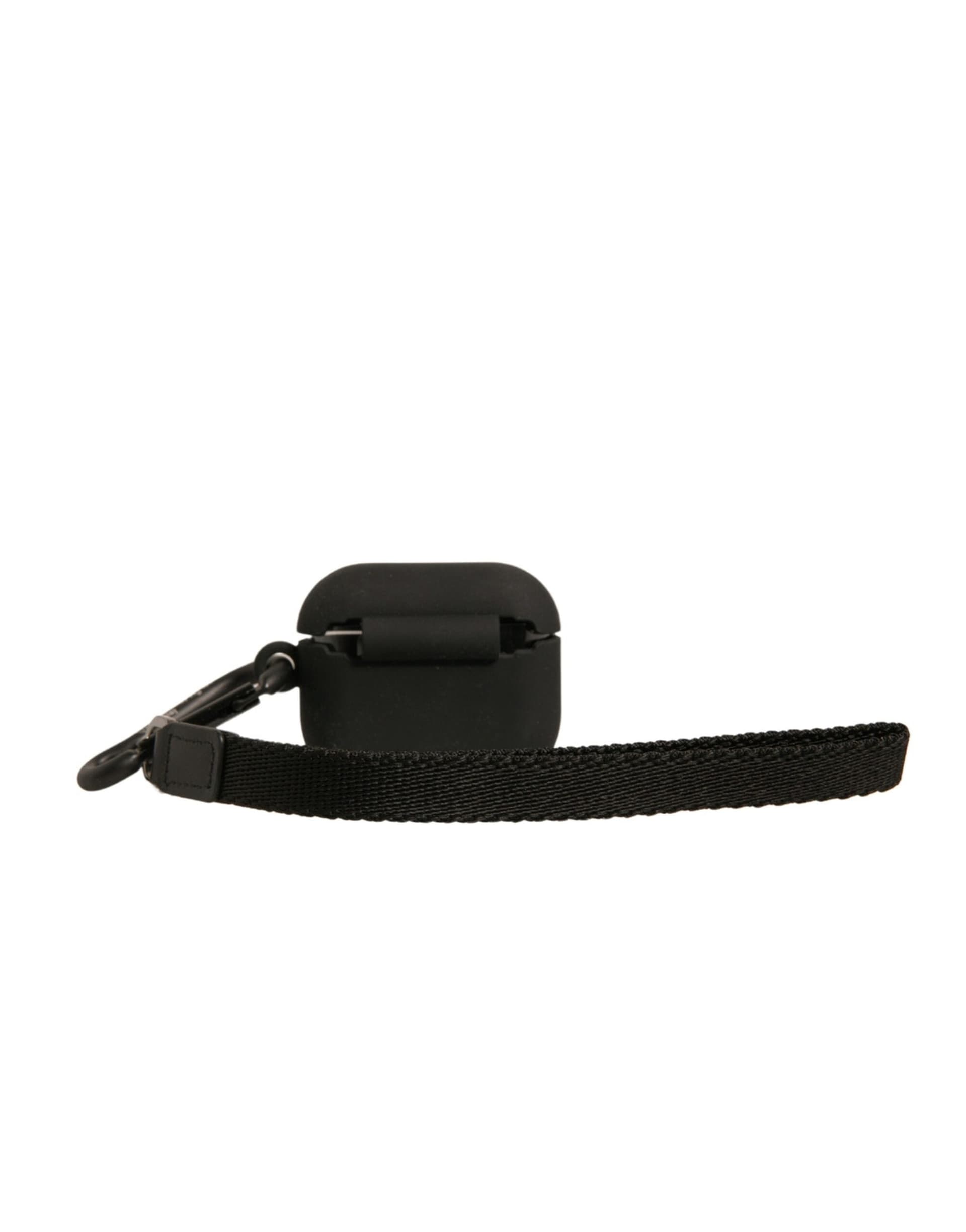 Black Silicone Rubber Logo Embossed Airpods Case - 4