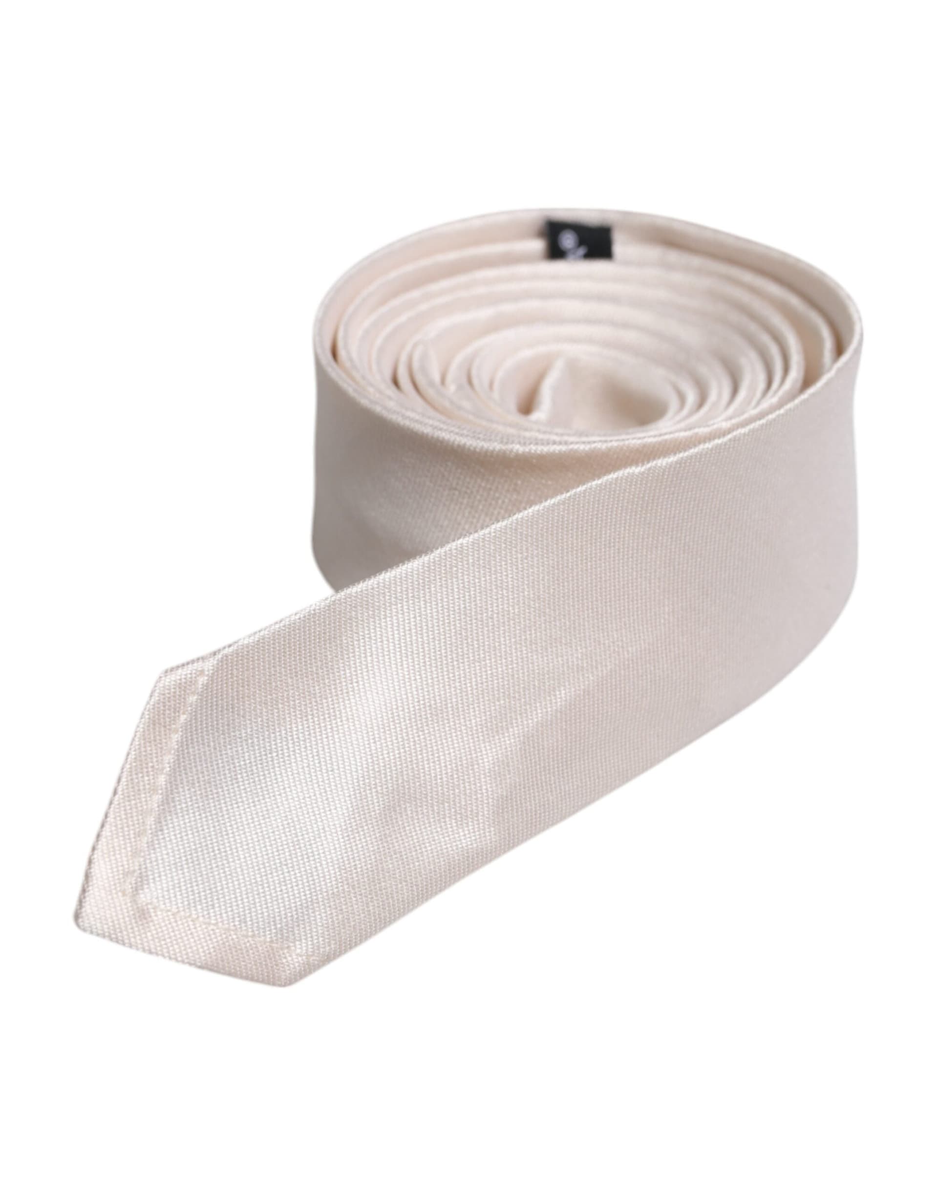 White Solid Silk Adjustable Necktie Tie - 3