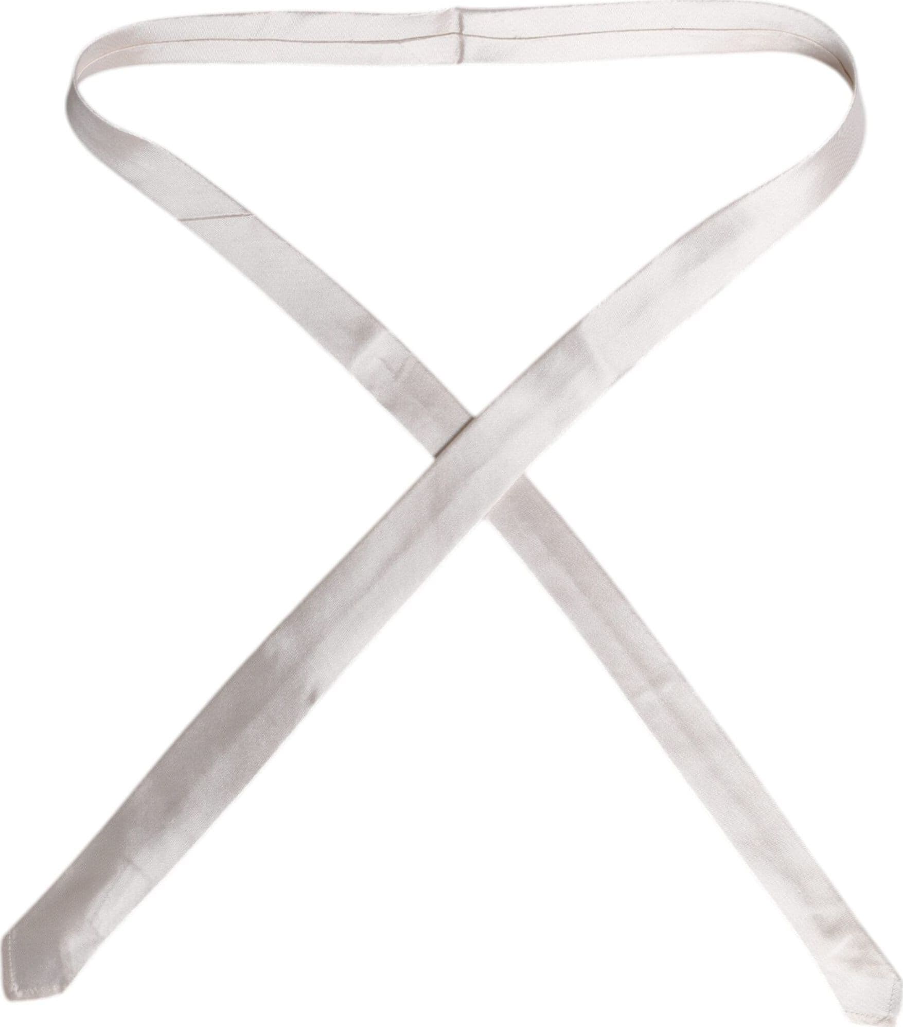 White Solid Silk Adjustable Necktie Tie - 4