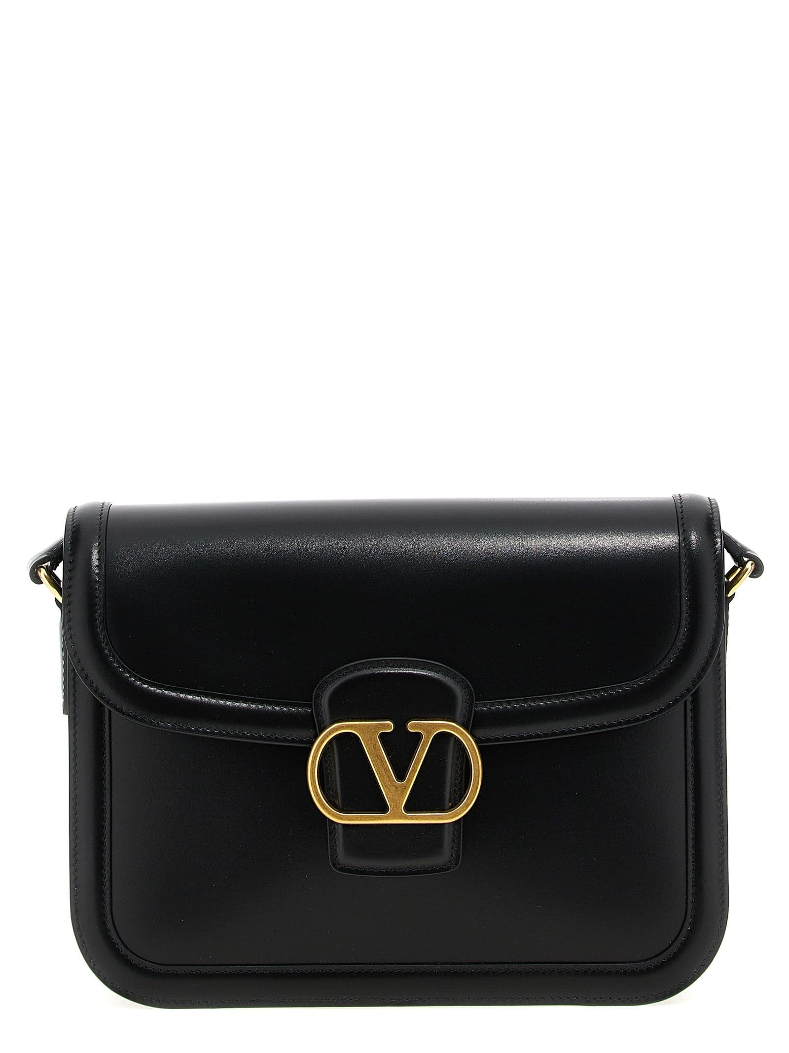 Black Calfskin Shoulder Bag