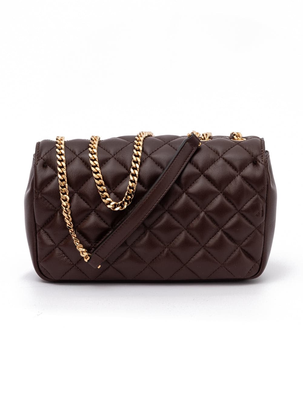 Brown Quilted Leather Shoulder Strap Bag - 3