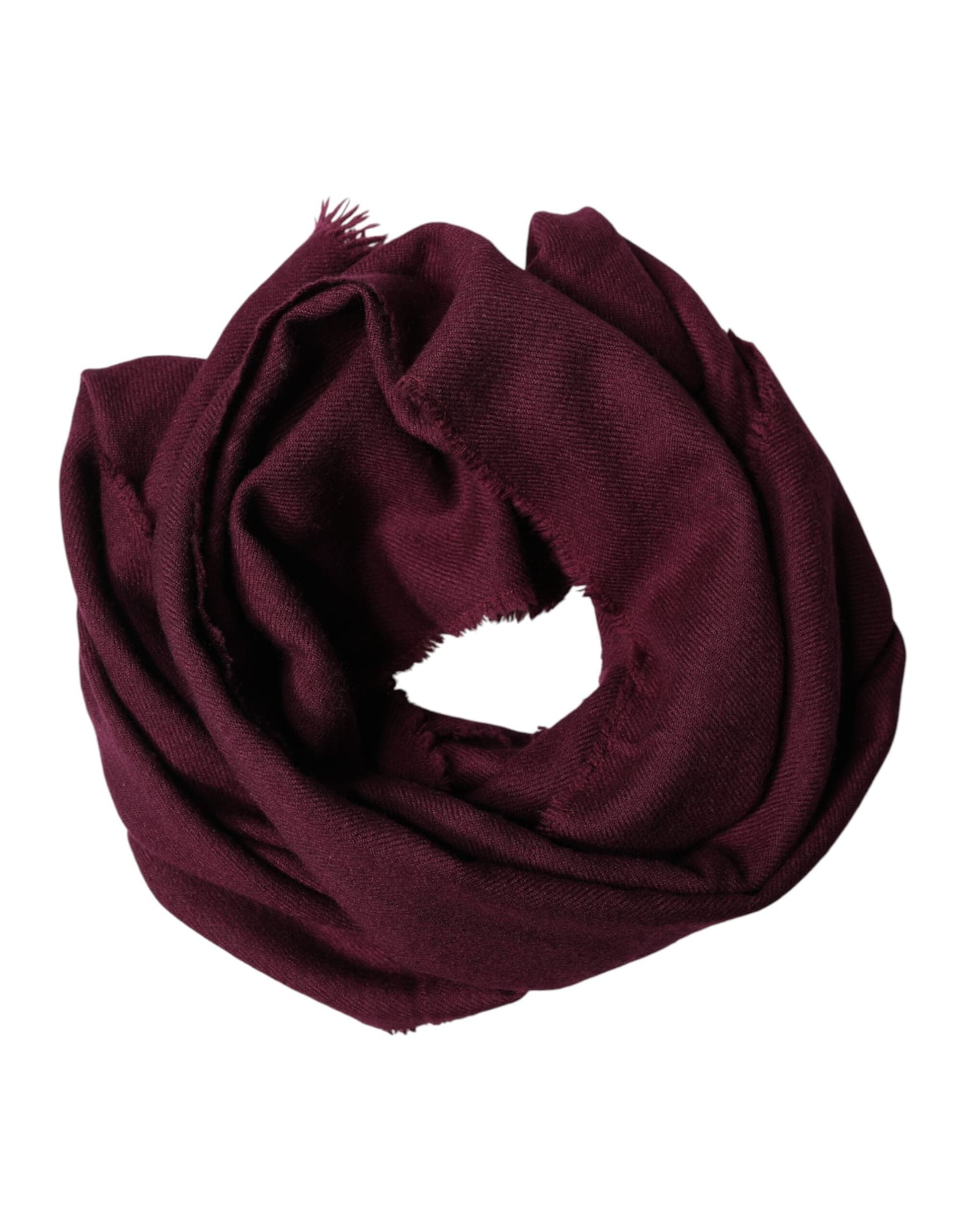 Maroon Cashmere Fringes Neck Wrap Shawl Scarf - 2
