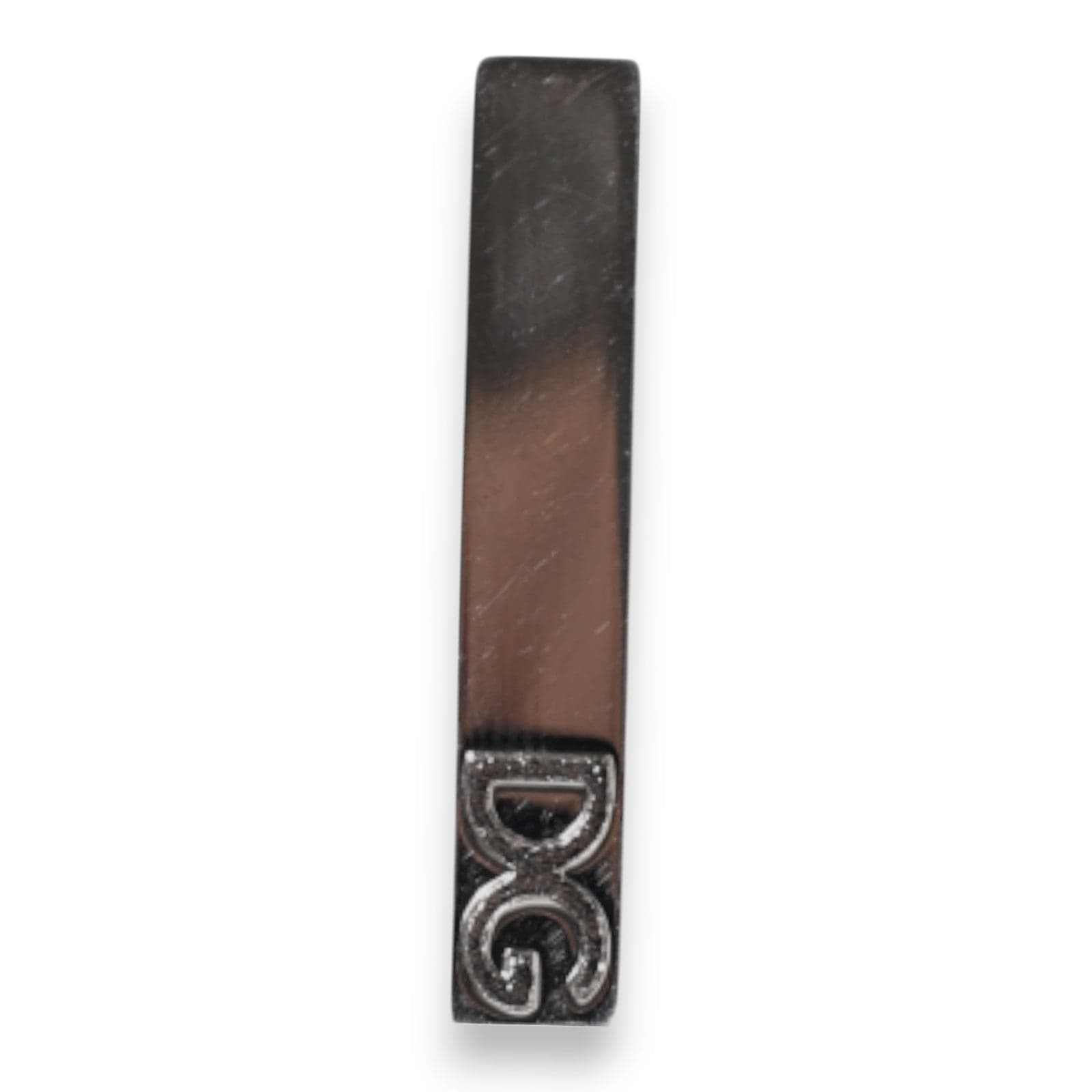 Silver Tone Brass Logo Branded Tie Clip Bar - 3