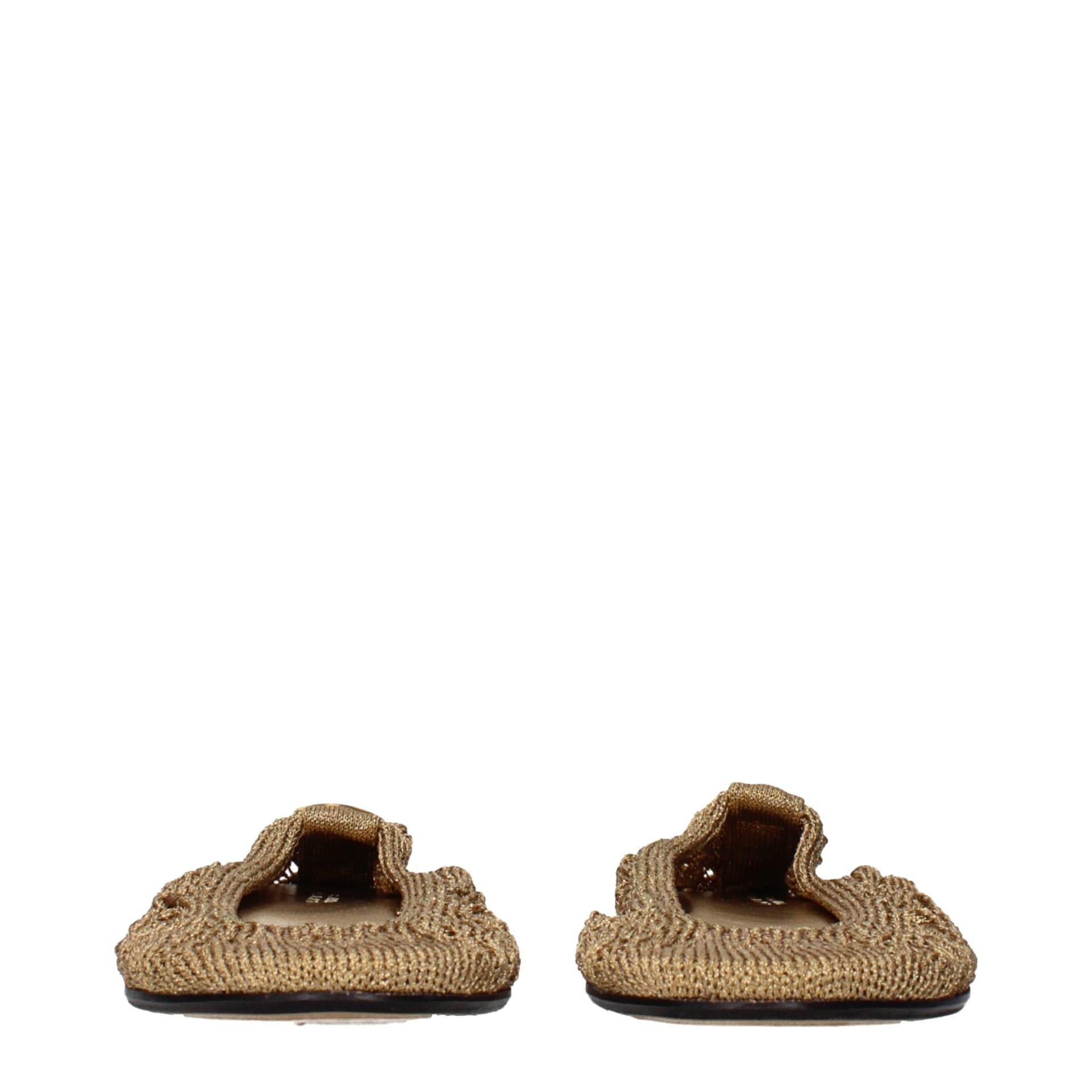 Gold Fabric Ballet Flats - 3