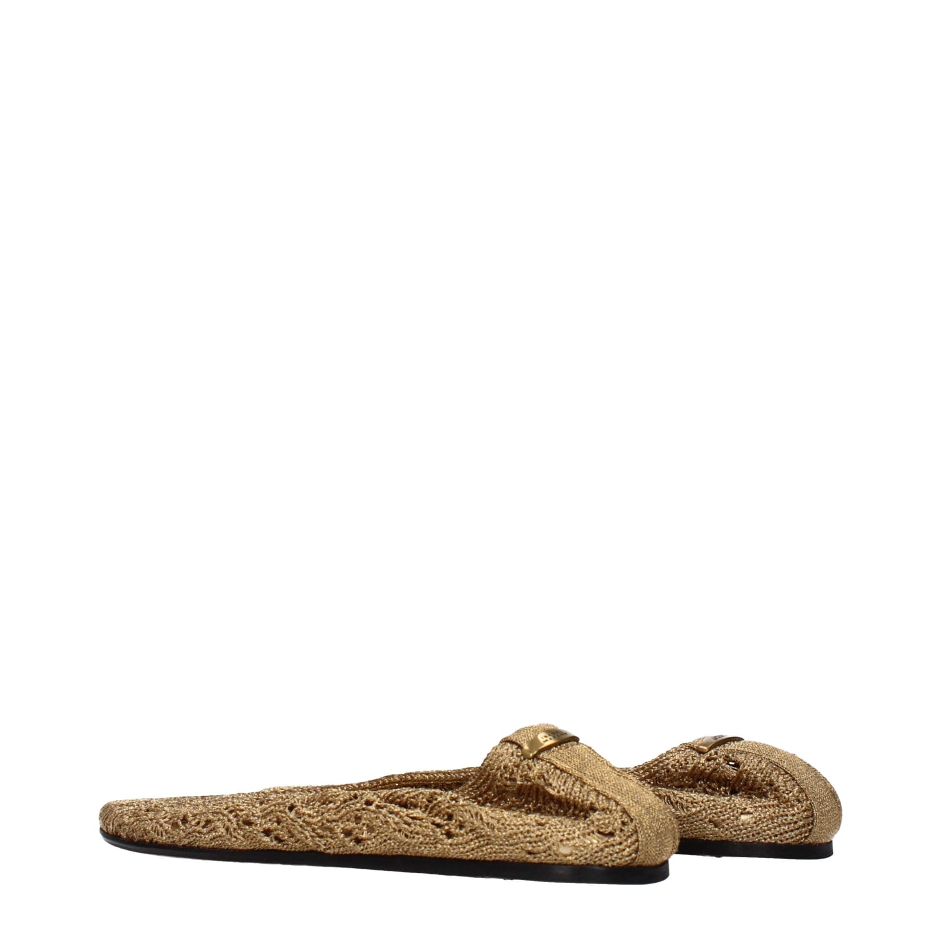 Gold Fabric Ballet Flats - 4