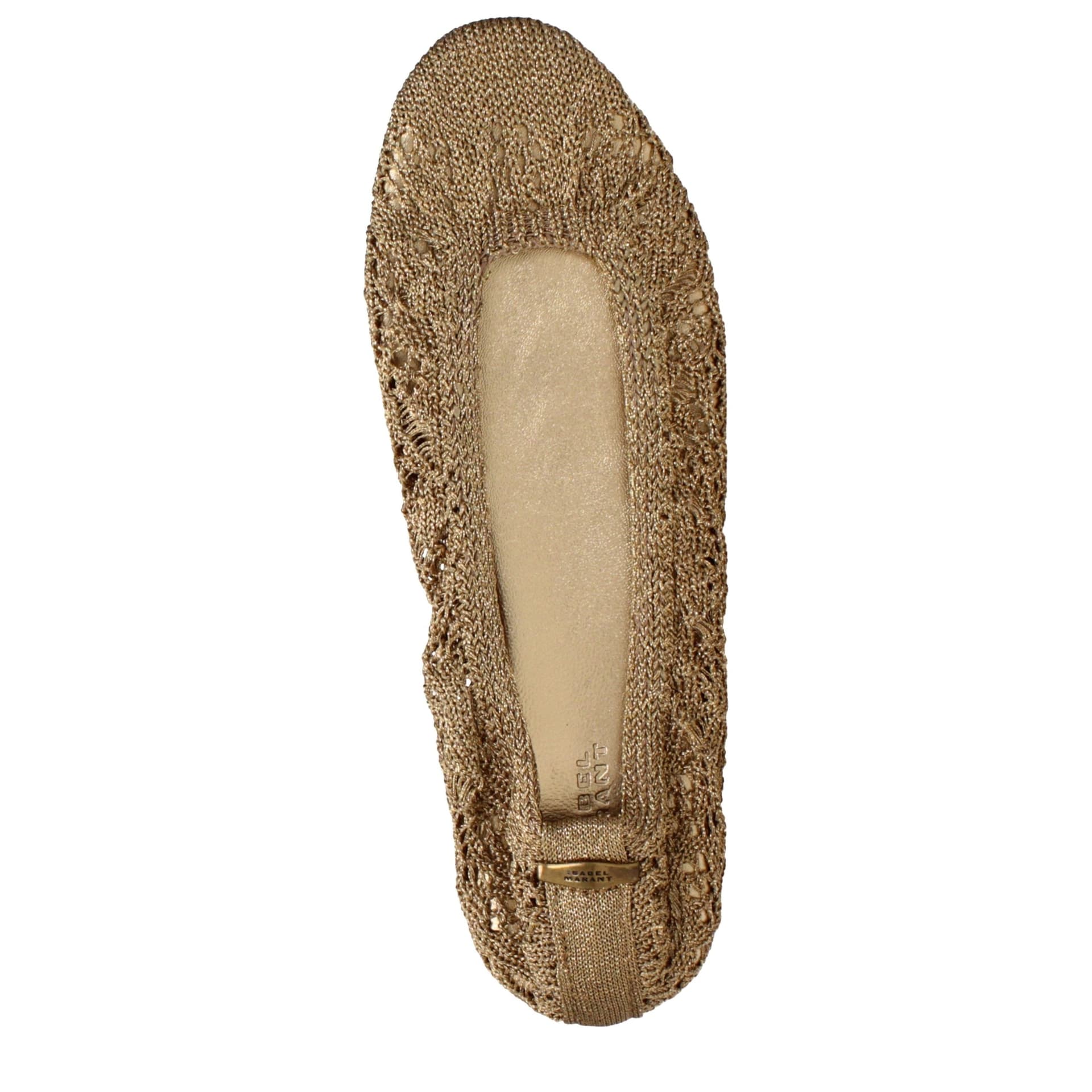 Gold Fabric Ballet Flats - 5