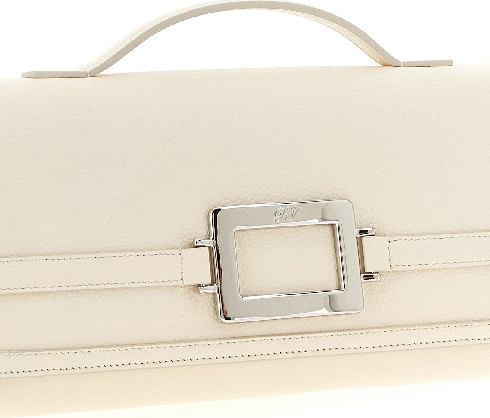 White Calfskin Clutch Bag - 3