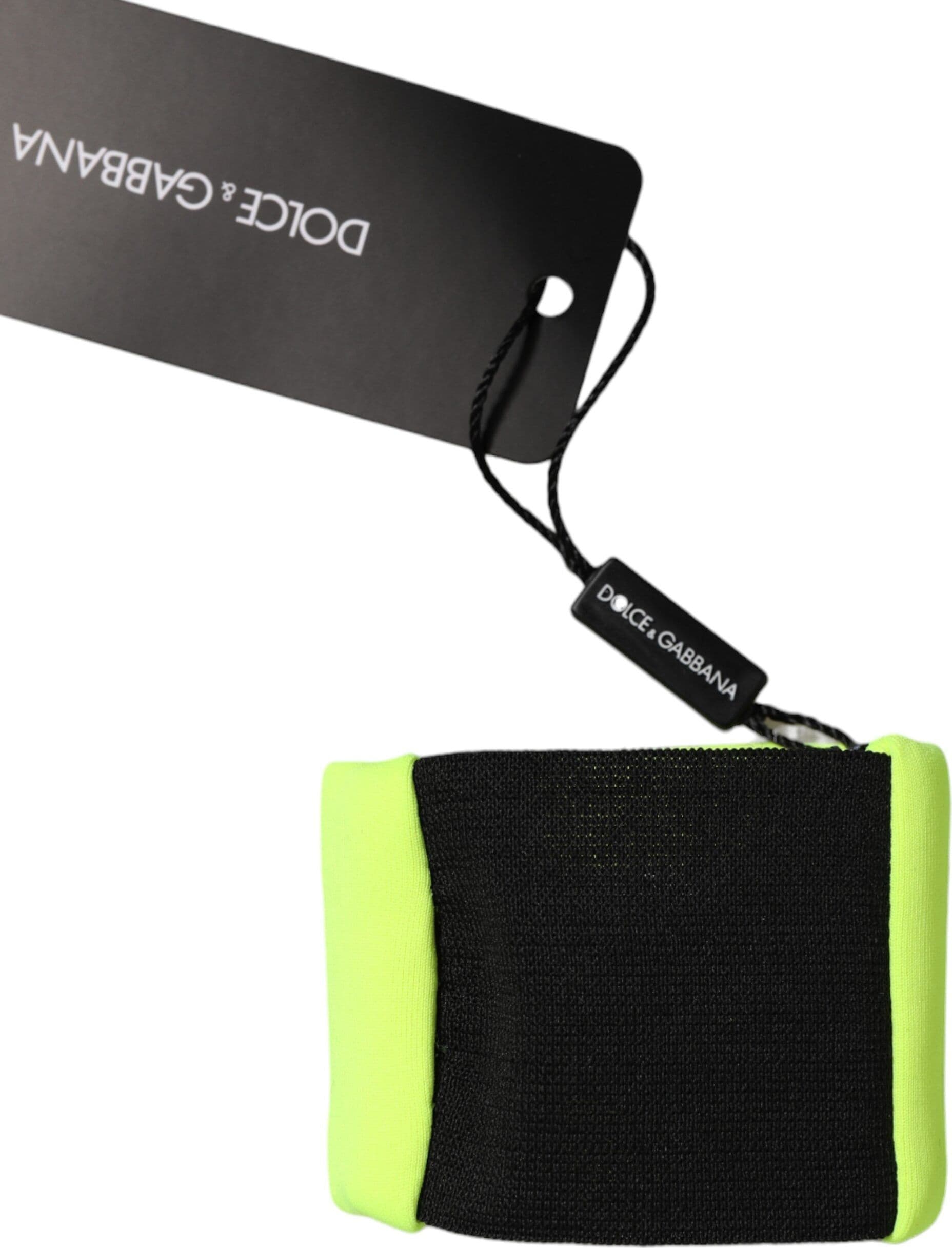 Yellow Green Silk DG Logo Men Wristband - 3