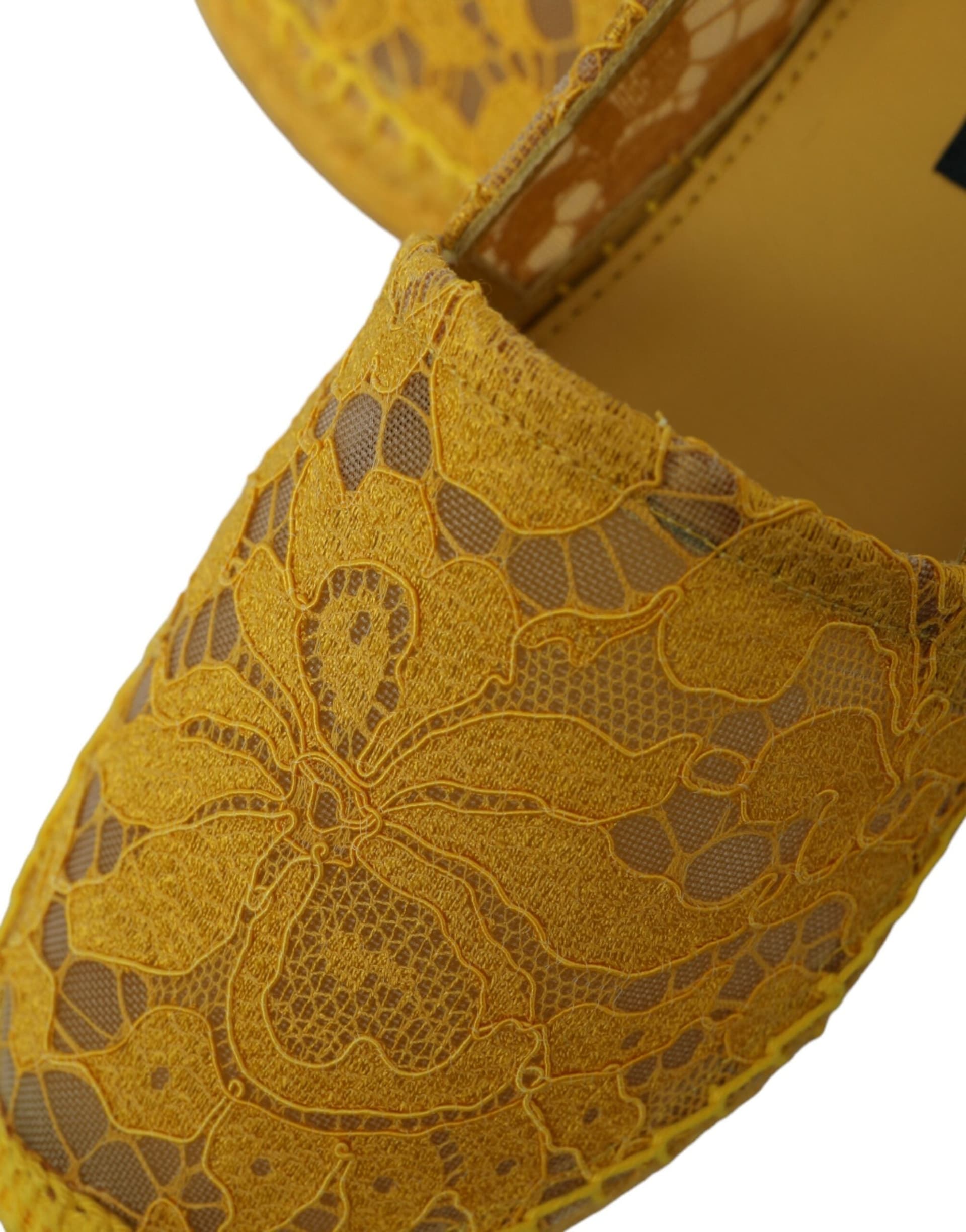 Yellow Taormina Lace Espadrille Loafers Flats Shoes - 7